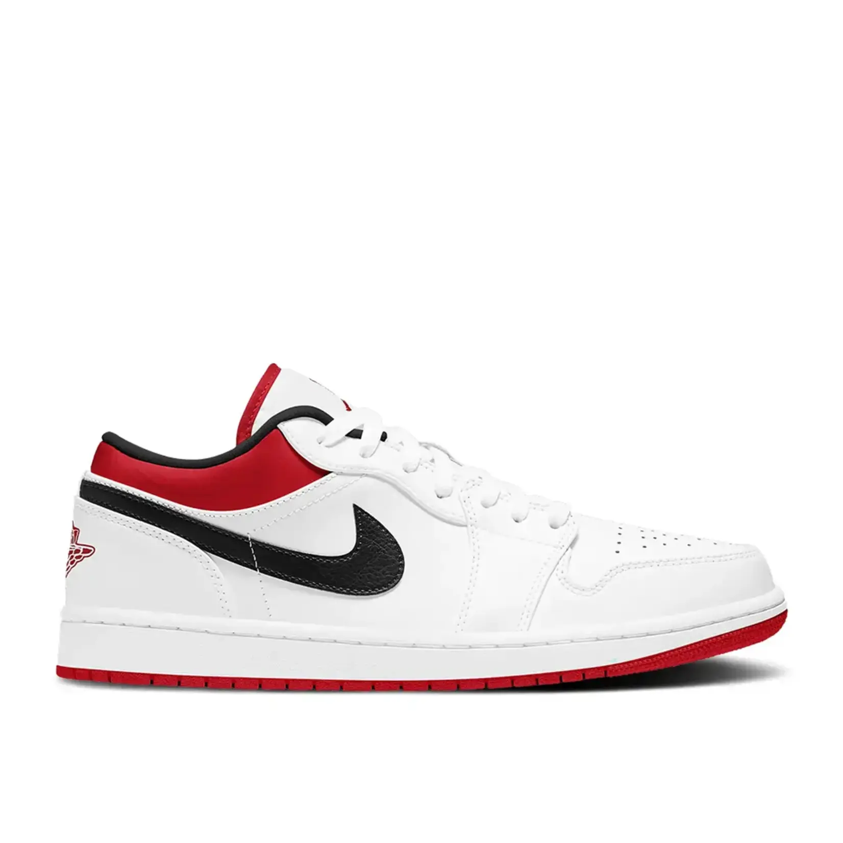 Jordan Jordan 1 Low White University Red Black Size 8.5, DS BRAND NEW DAMAGED BOX