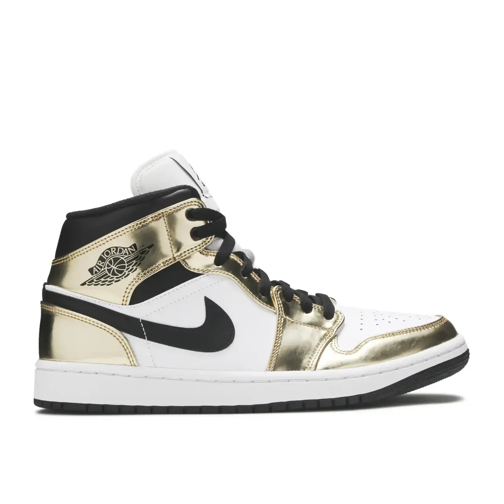 Jordan Jordan 1 Mid Metallic Gold Black White Size 8.5, DS BRAND NEW NO BOX