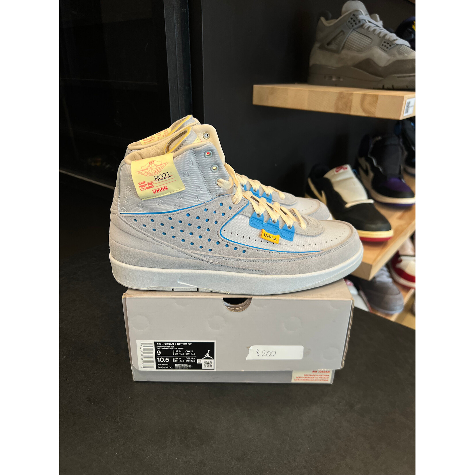 Jordan Jordan 2 Retro SP Union Grey Fog Size 9, PREOWNED