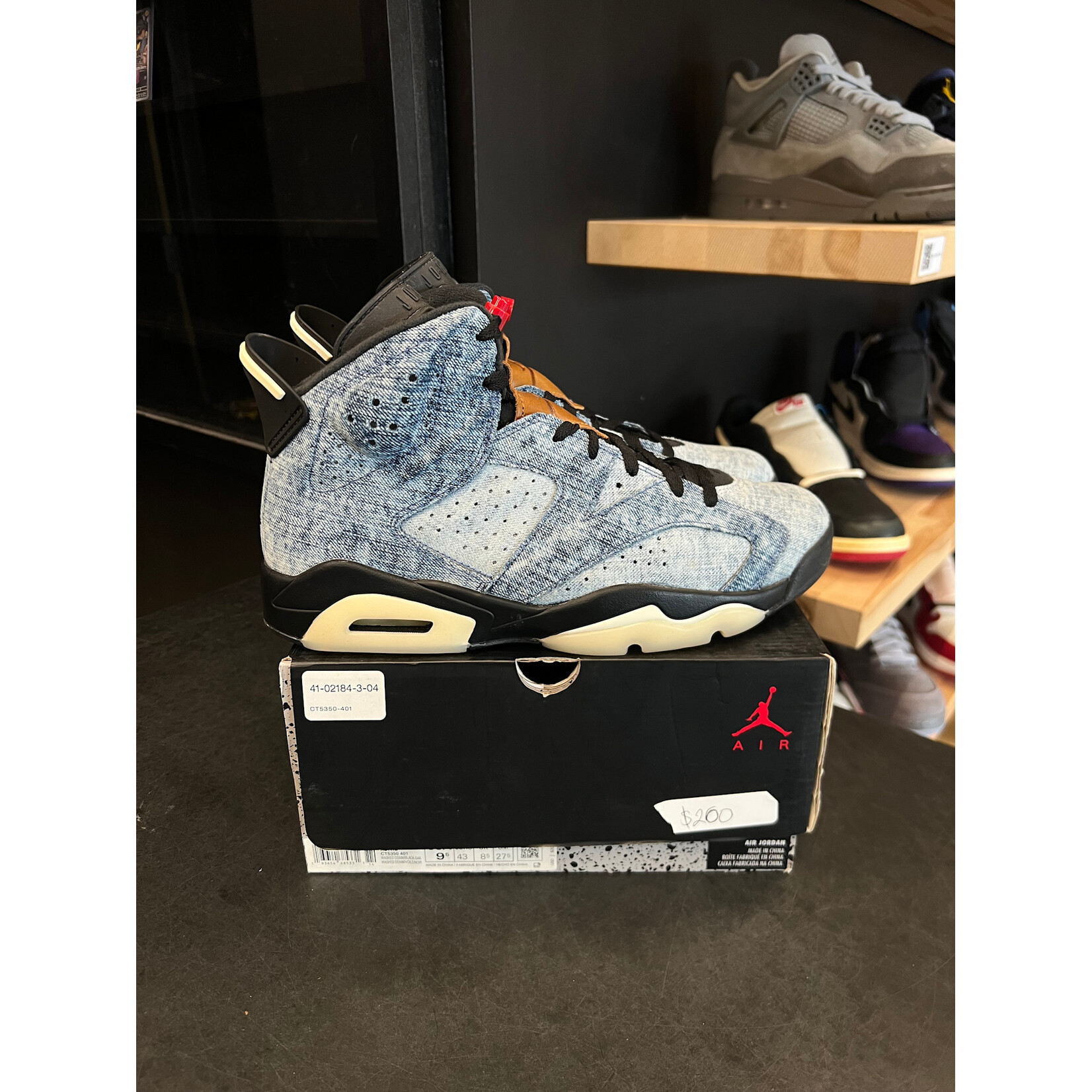 Jordan Jordan 6 Retro Washed Denim Size 9.5, PREOWNED