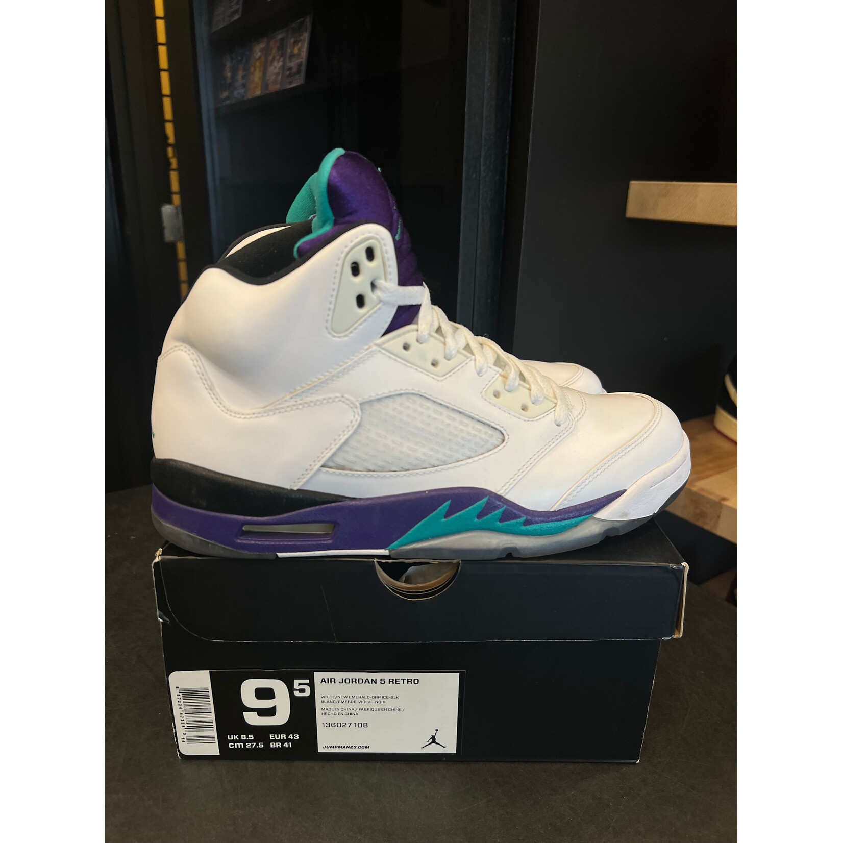 Jordan Jordan 5 Retro Grape (2013) Size 9.5, PREOWNED