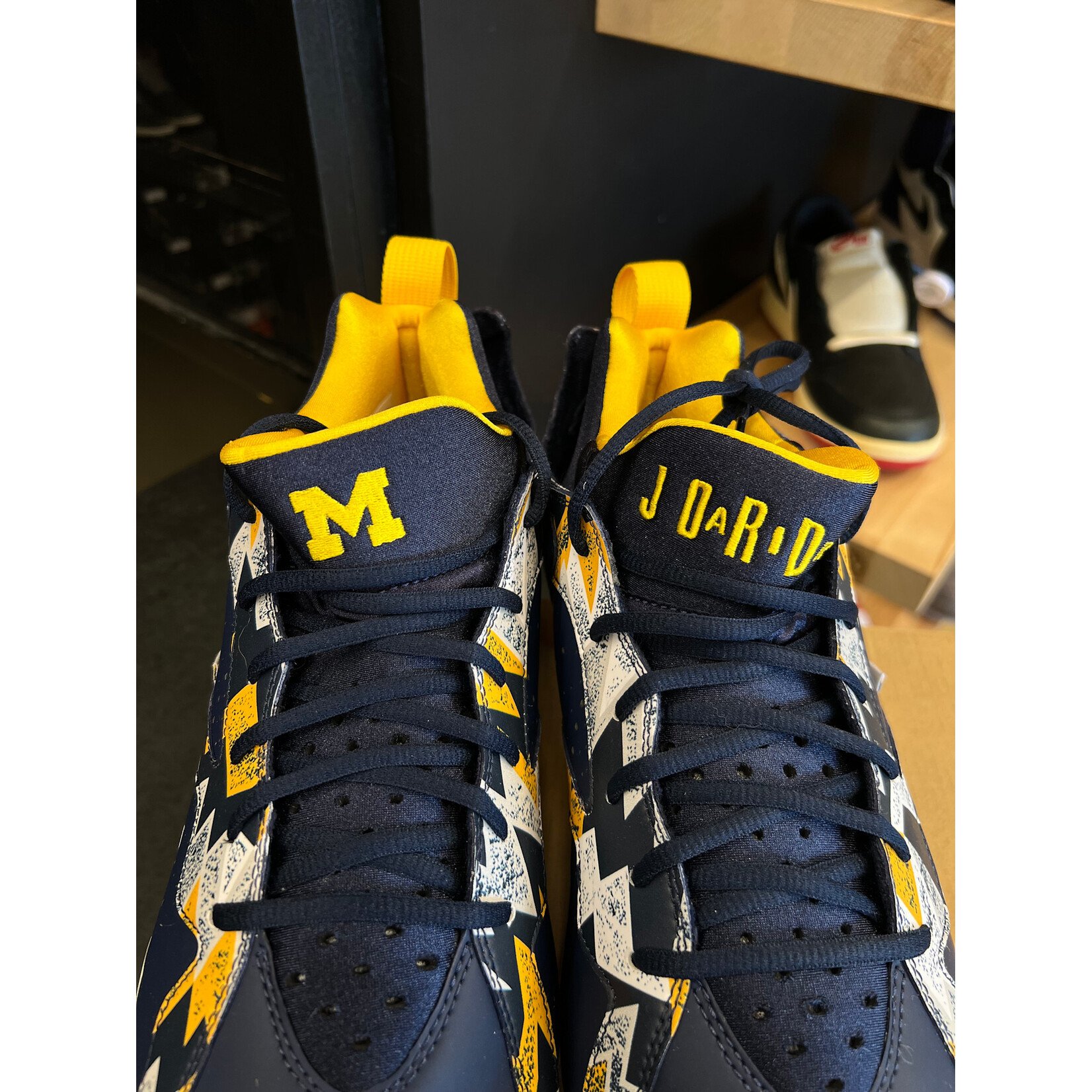 Jordan Jordan 7 Michigan Wolverines Football Cleats PE Size 13, DS BRAND NEW