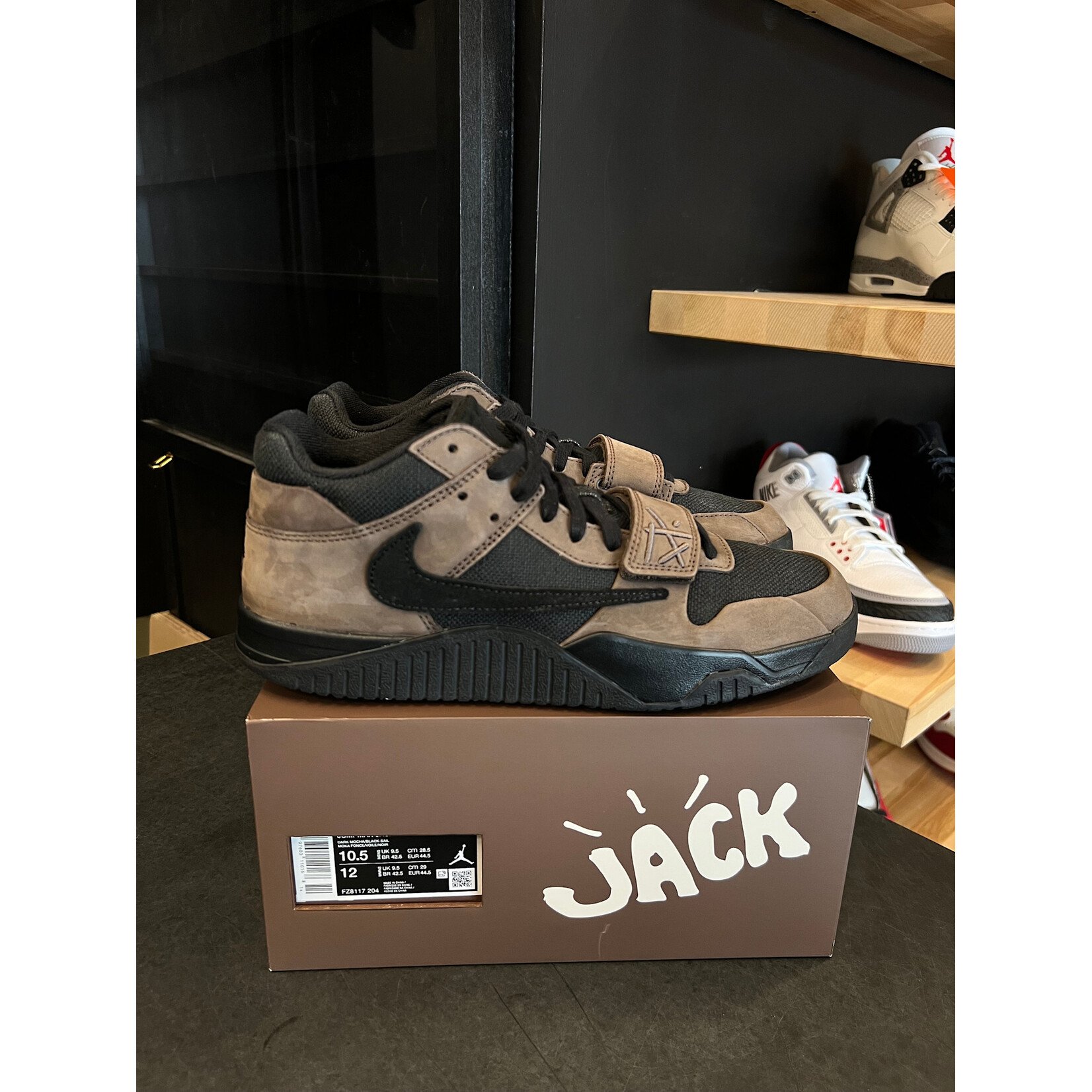 Jordan Jordan Jumpman Jack TR Travis Scott Dark Mocha Size 10.5, PREOWNED