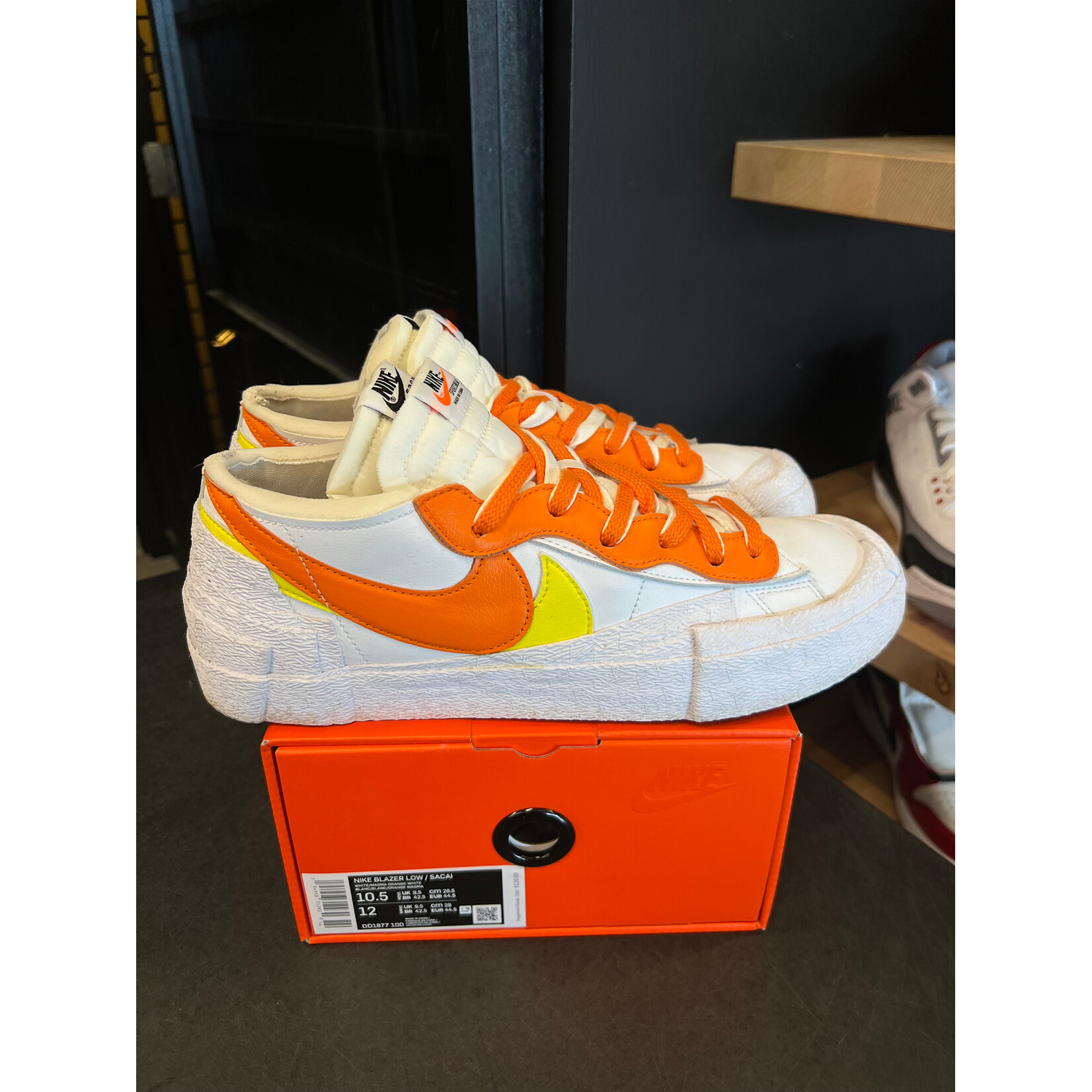 Nike Nike Blazer Low sacai White Magma Orange Size 10.5, PREOWNED