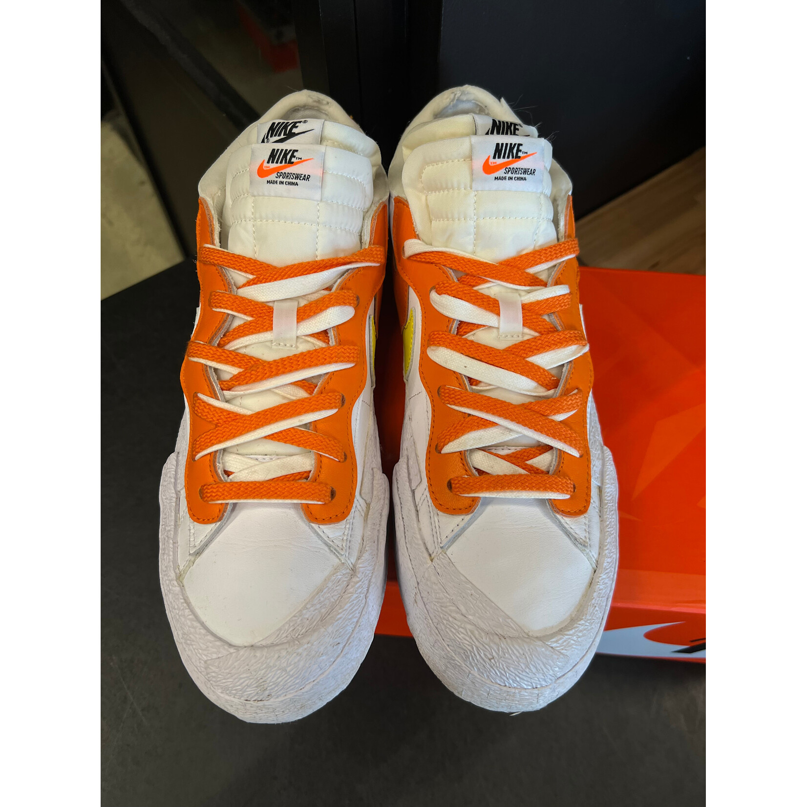 Nike Nike Blazer Low sacai White Magma Orange Size 10.5, PREOWNED