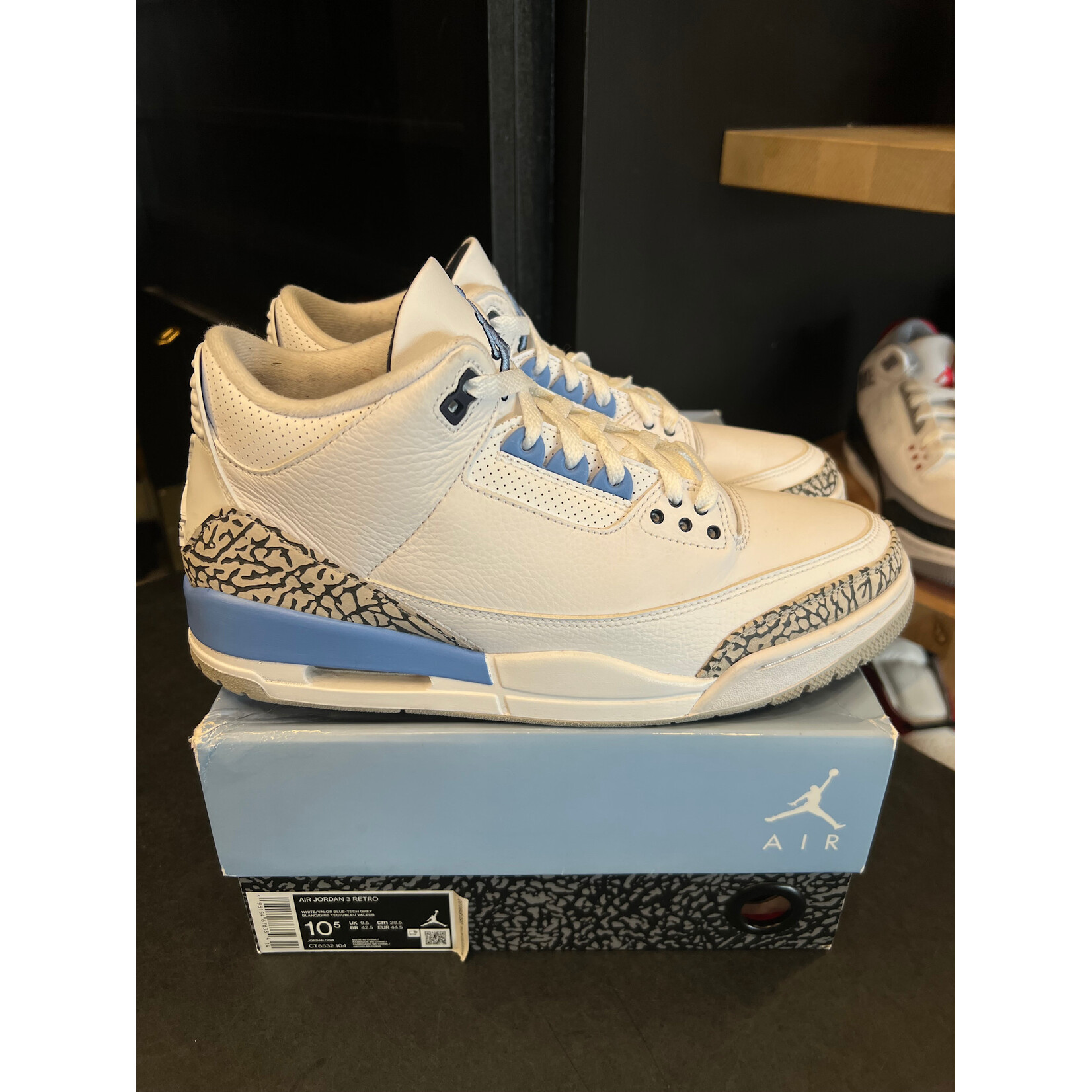 Jordan Jordan 3 Retro UNC (2020) Size 10.5, PREOWNED