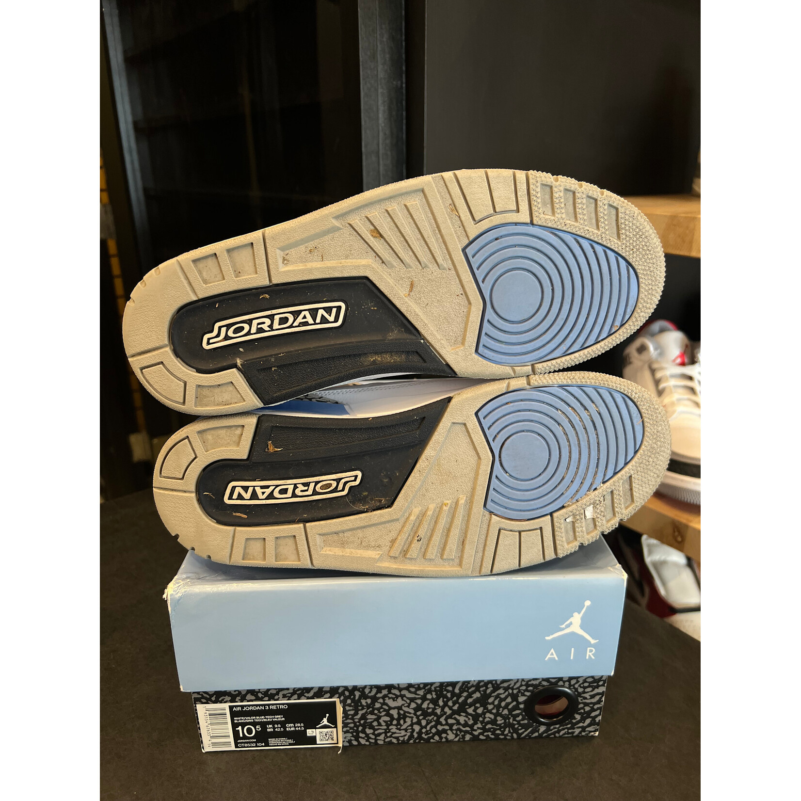 Jordan Jordan 3 Retro UNC (2020) Size 10.5, PREOWNED