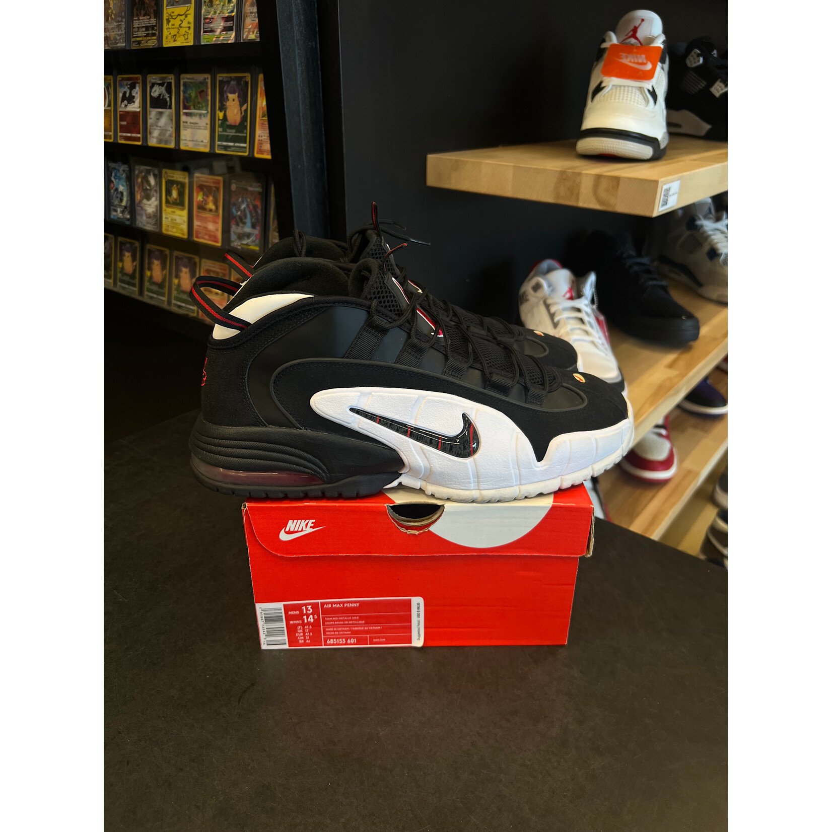 Nike Nike Air Max Penny Black White Red Size 13, PREOWNED REP BOX