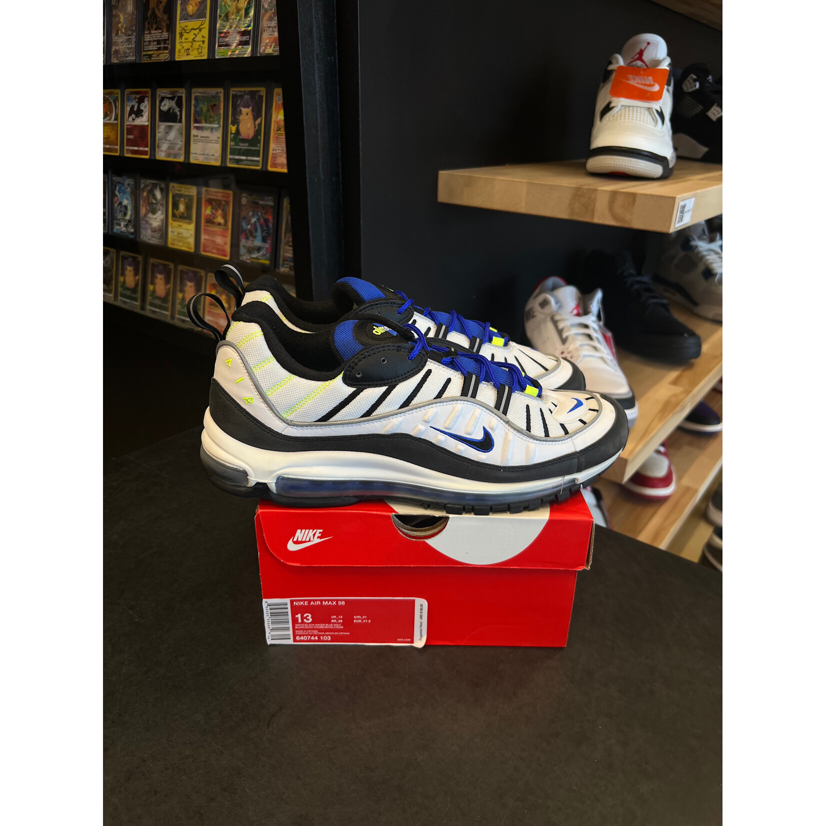 Nike Nike Air Max 98 White Black Racer Blue Size 13, PREOWNED