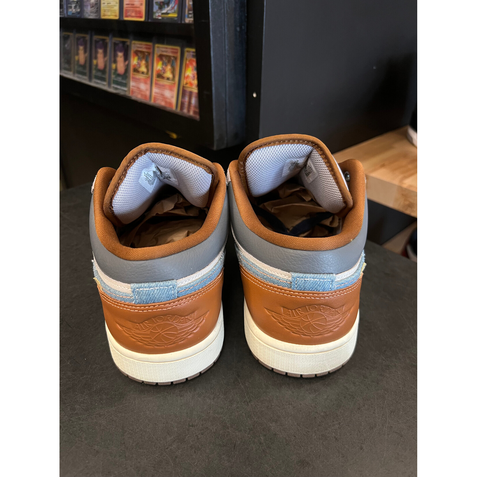 Jordan Jordan 1 Low SE Phantom Repaired Denim Swoosh Size 10.5, PREOWNED NO BOX