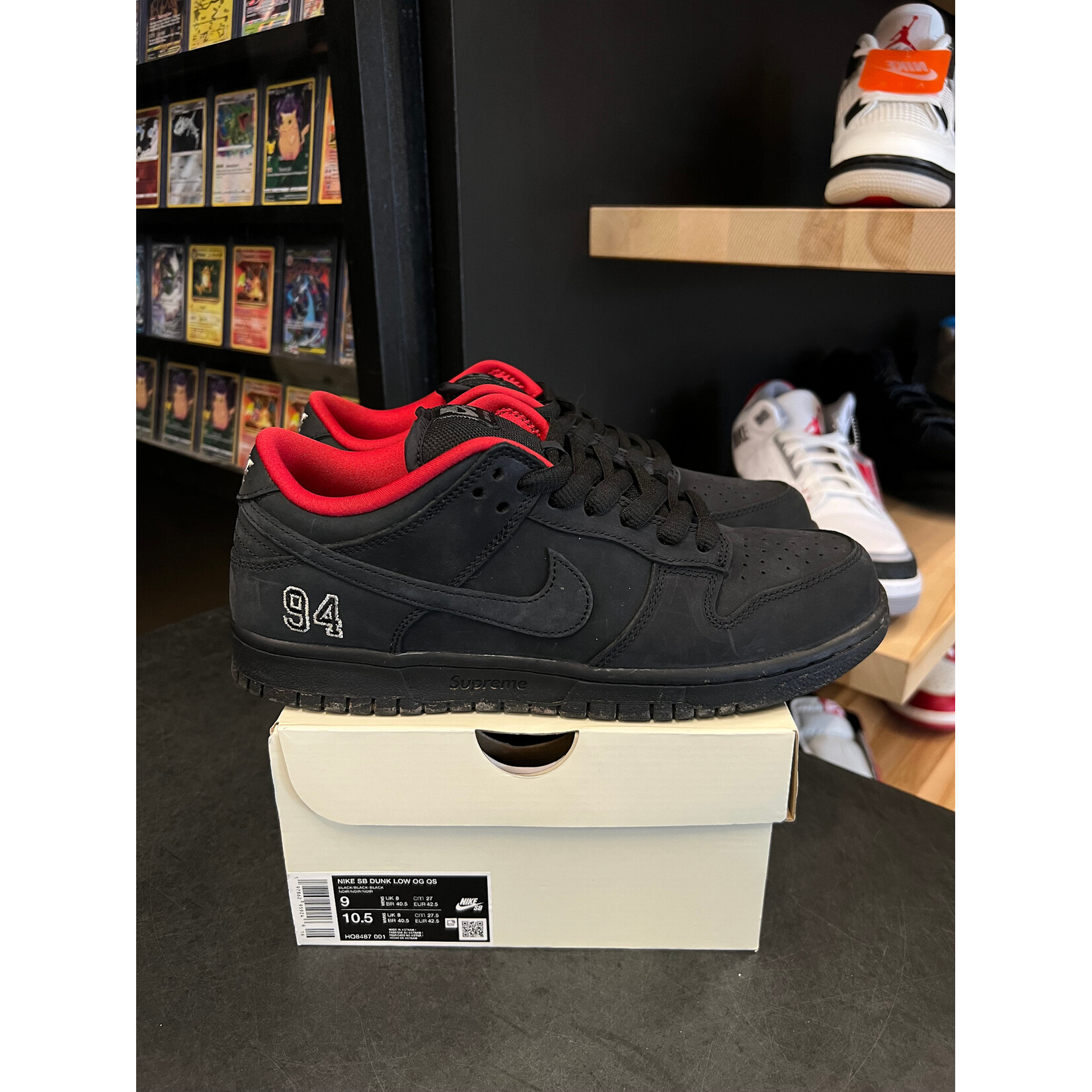 Nike Nike SB Dunk Low Supreme 94 Black Size 9, PREOWNED