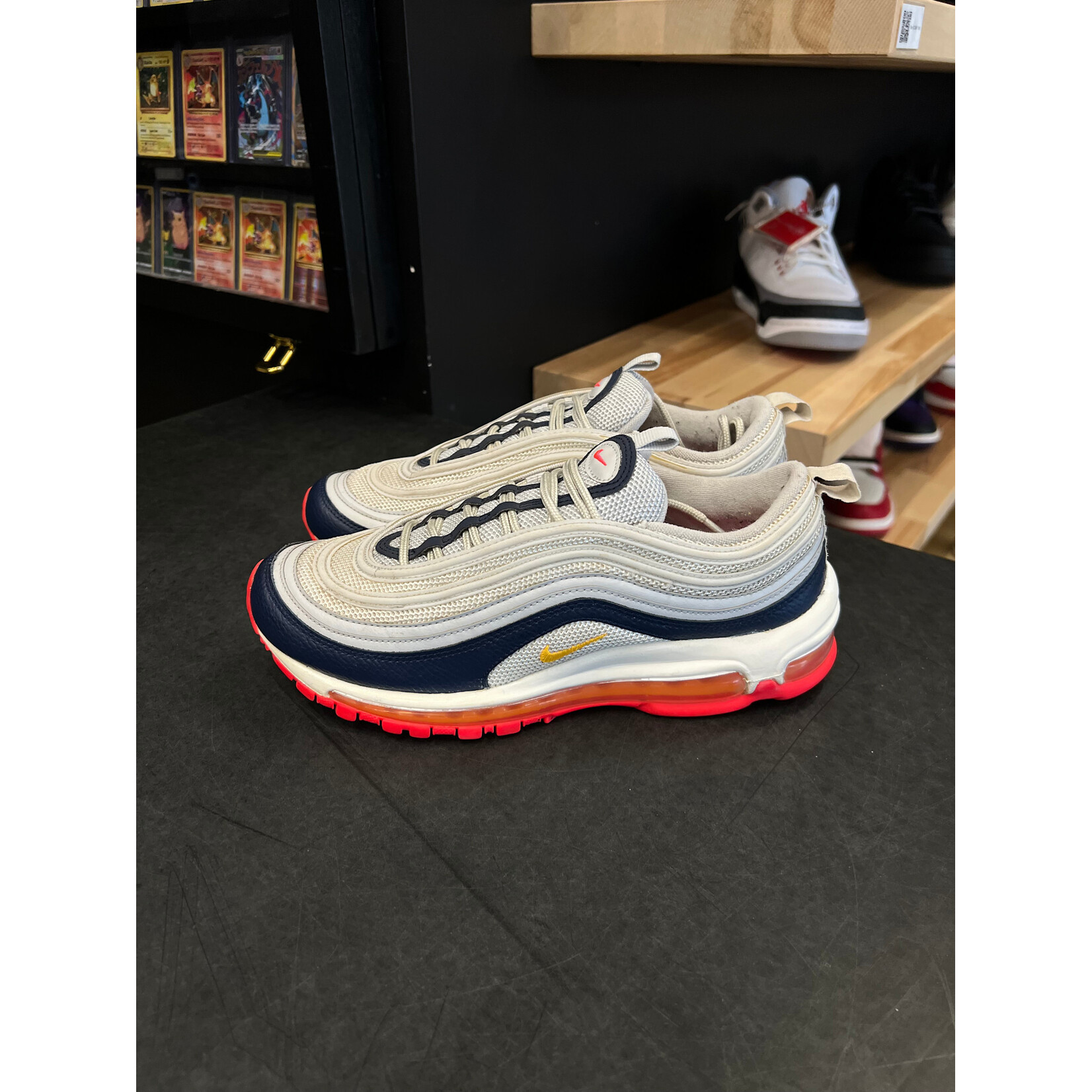 Nike Nike Air Max 97 Midnight Navy Racer Pink Laser Orange (Women's) Size 9W, PREOWNED
