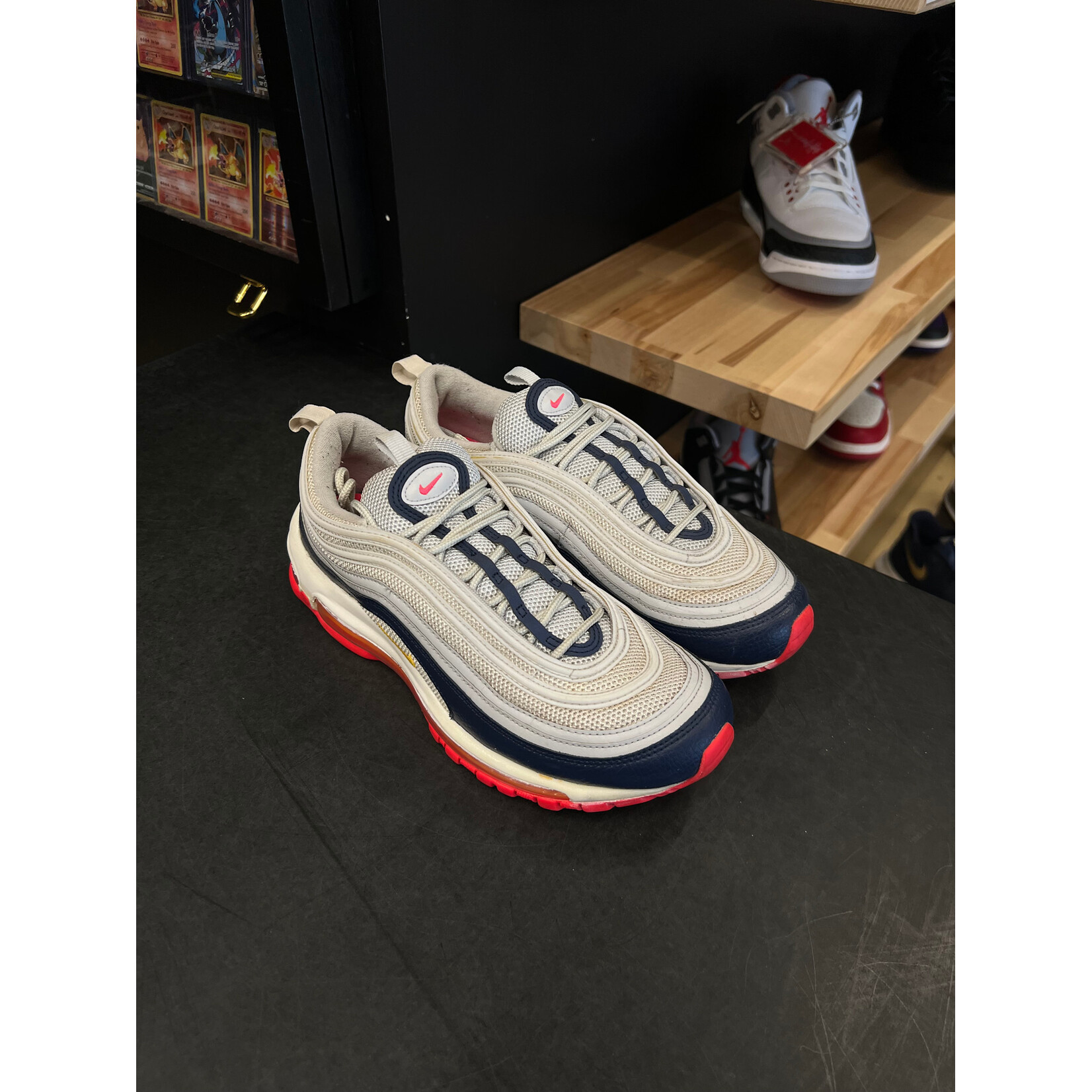Nike Nike Air Max 97 Midnight Navy Racer Pink Laser Orange (Women's) Size 9W, PREOWNED