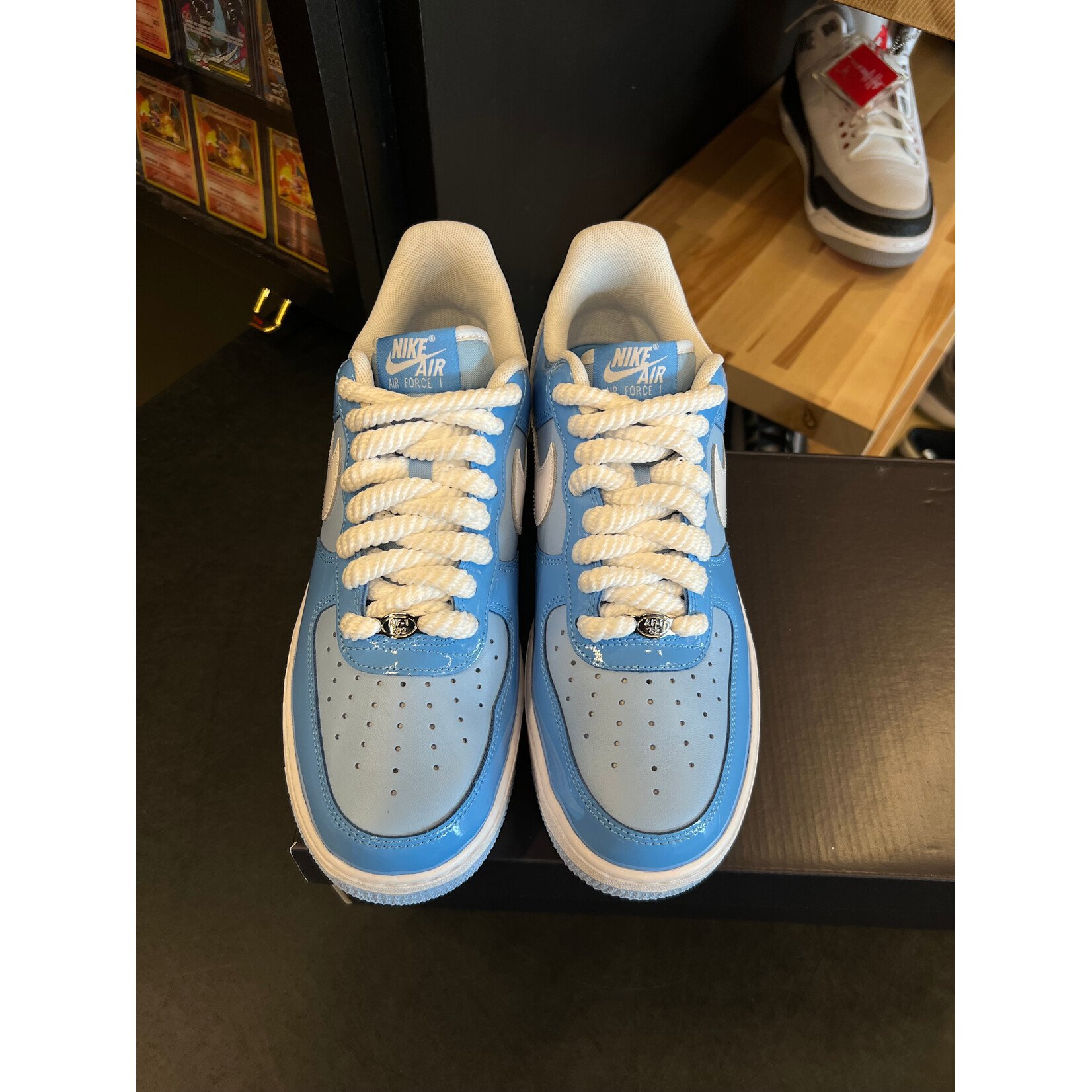 Nike Nike Air Force 1 Low '07 LV8 Phychic Blue White Patent Size 9, PREOWNED