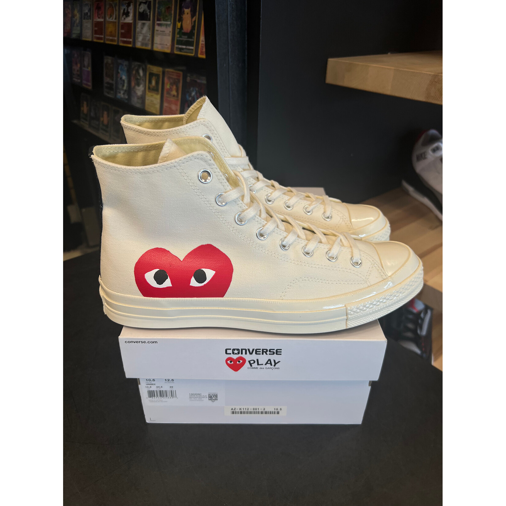 Converse Converse Chuck Taylor All Star 70 Hi Comme des Garcons PLAY White Size 10.5, PREOWNED TRIED ON