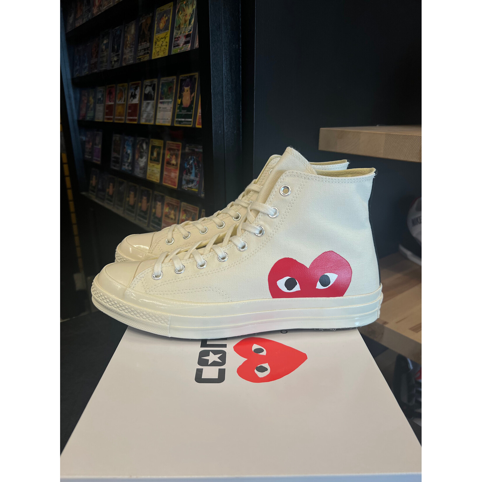 Converse Converse Chuck Taylor All Star 70 Hi Comme des Garcons PLAY White Size 10.5, PREOWNED TRIED ON