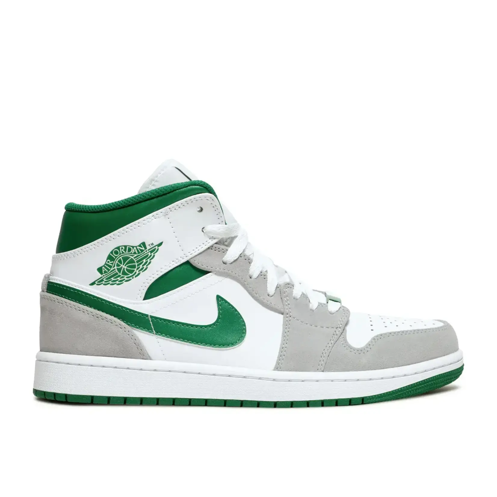 Jordan Jordan 1 Mid White Pure Platinum Pine Green Size 12, DS BRAND NEW NO BOX