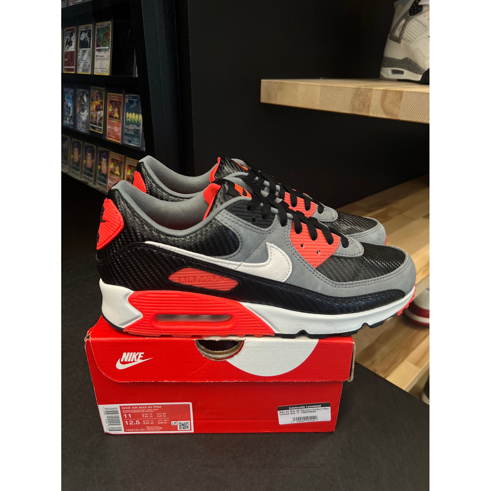 Nike Nike Air Max 90 Premium Carbon Fiber Infrared Size 11, PREOWNED