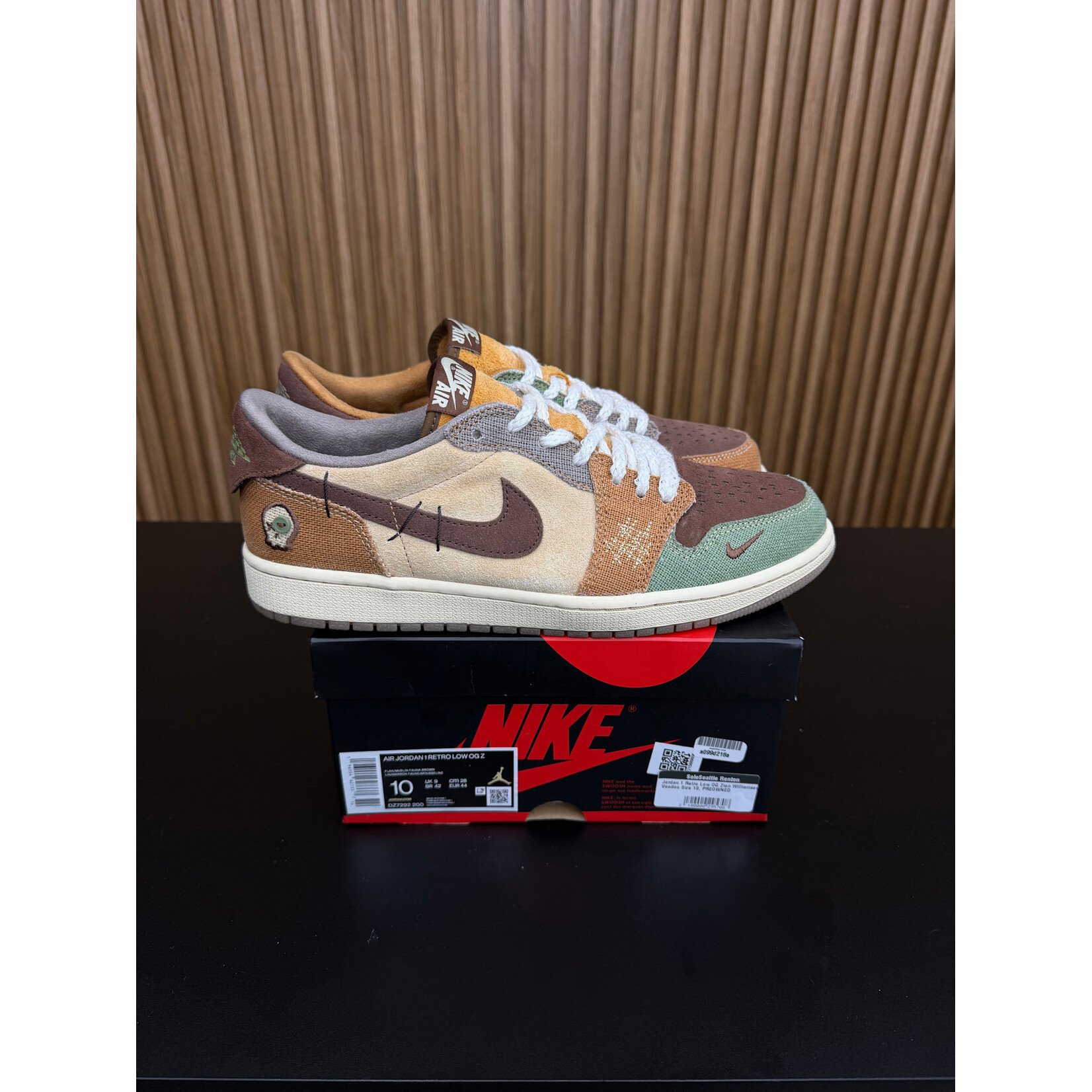 Jordan Jordan 1 Retro Low OG Zion Williamson Voodoo Size 10, PREOWNED