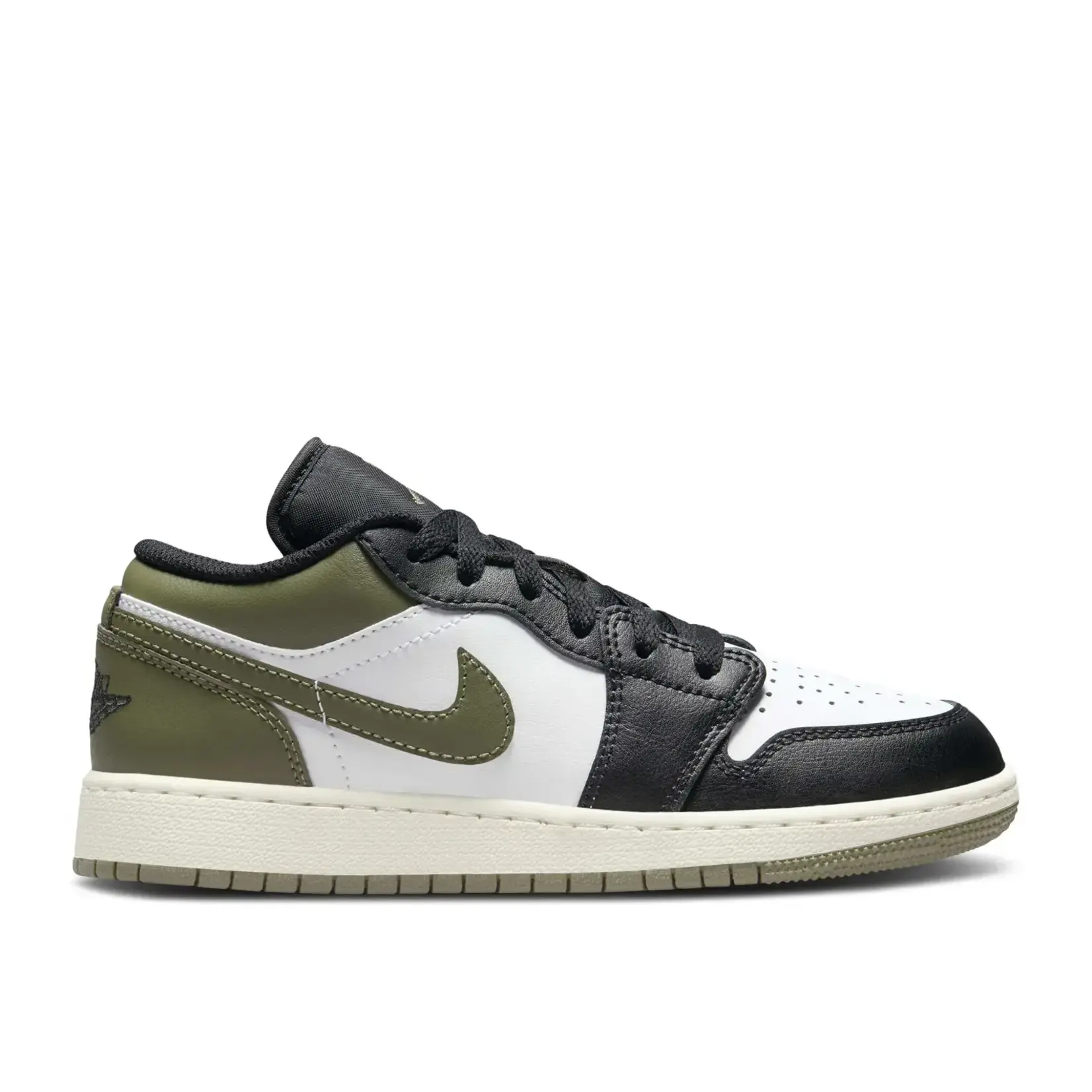 Jordan Jordan 1 Low Black Toe Medium Olive Size 10.5, DS BRAND NEW