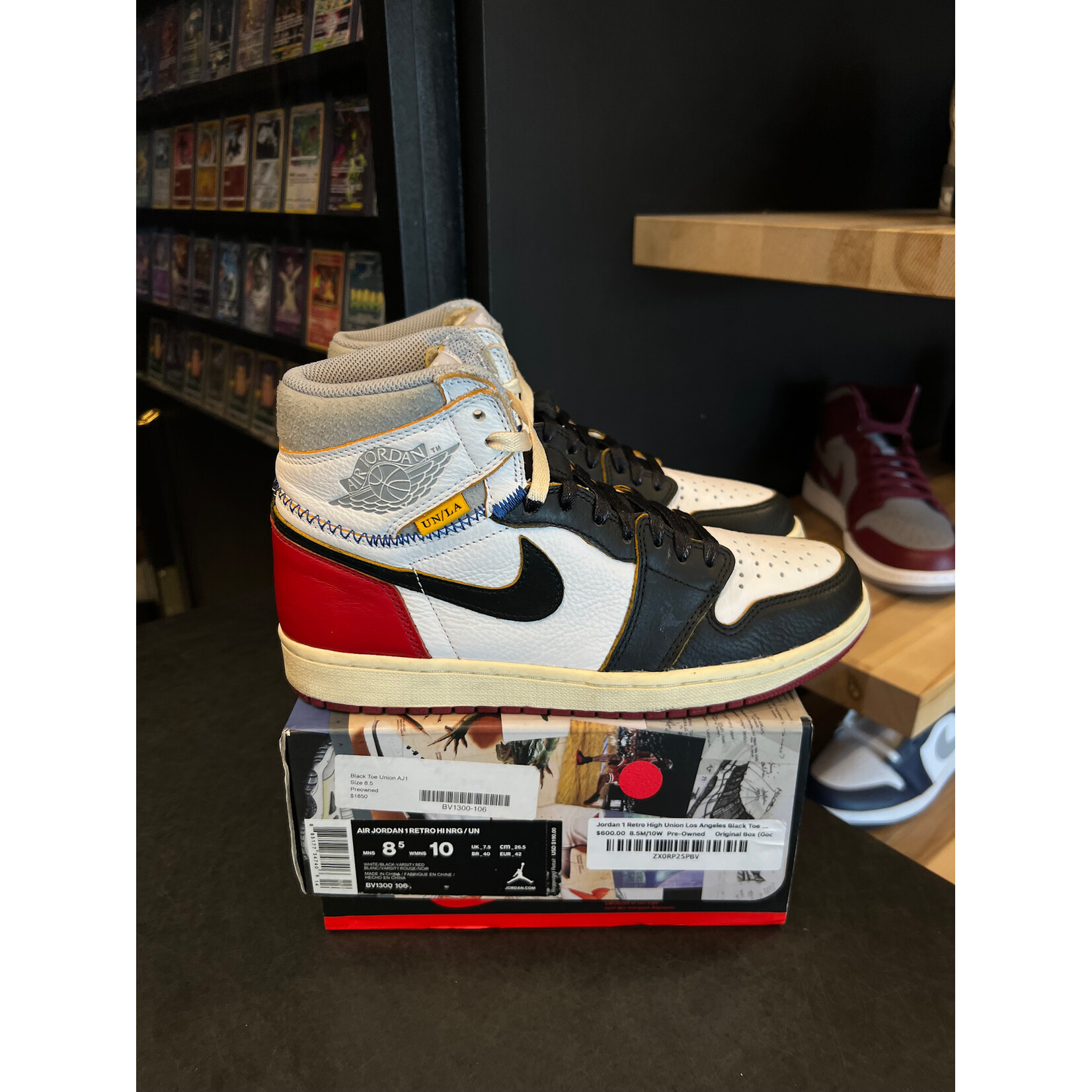 Jordan Jordan 1 Retro High Union Los Angeles Black Toe Size 8.5, PREOWNED