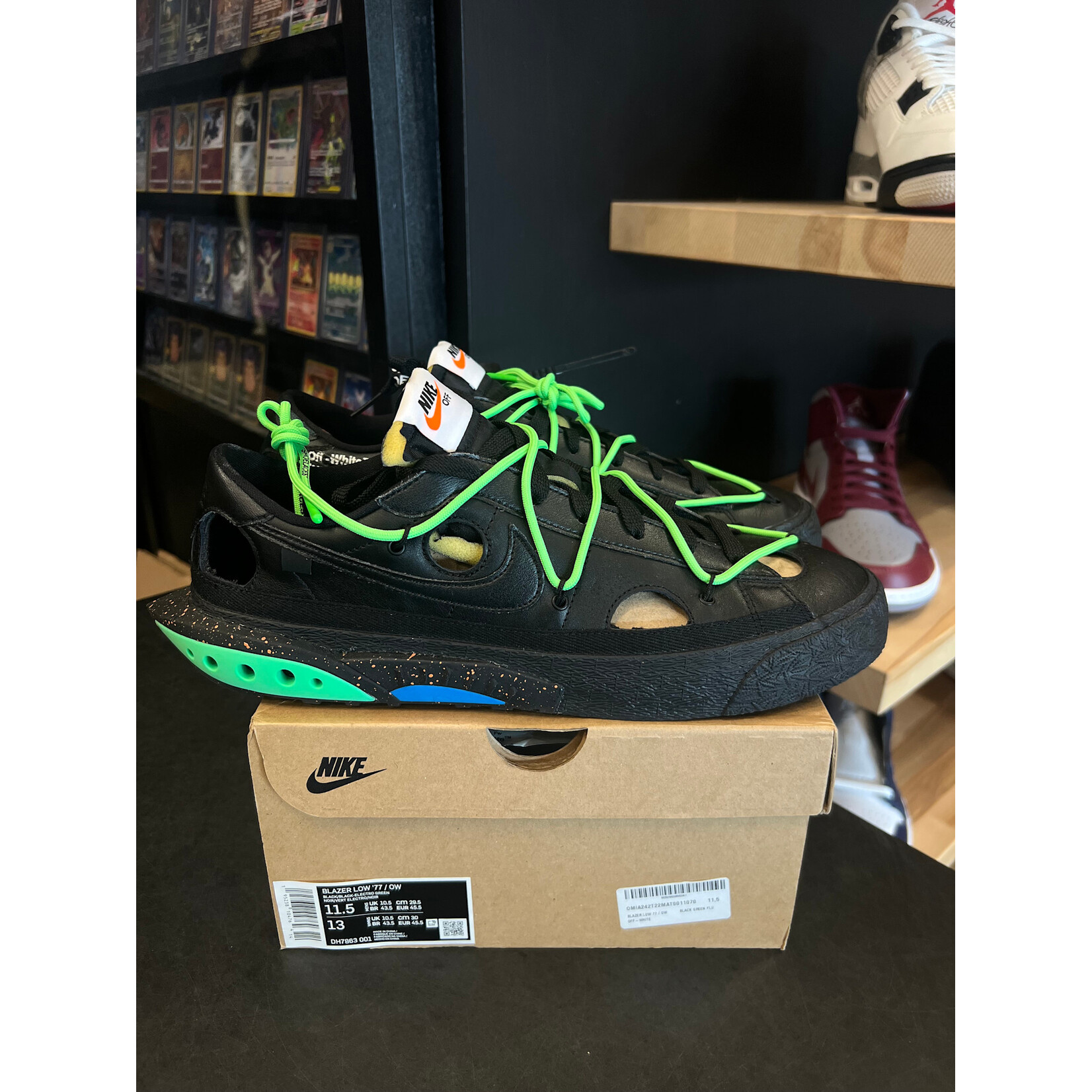 Nike Nike Blazer Low Off-White Black Electro Green Size 11.5, PREOWNED