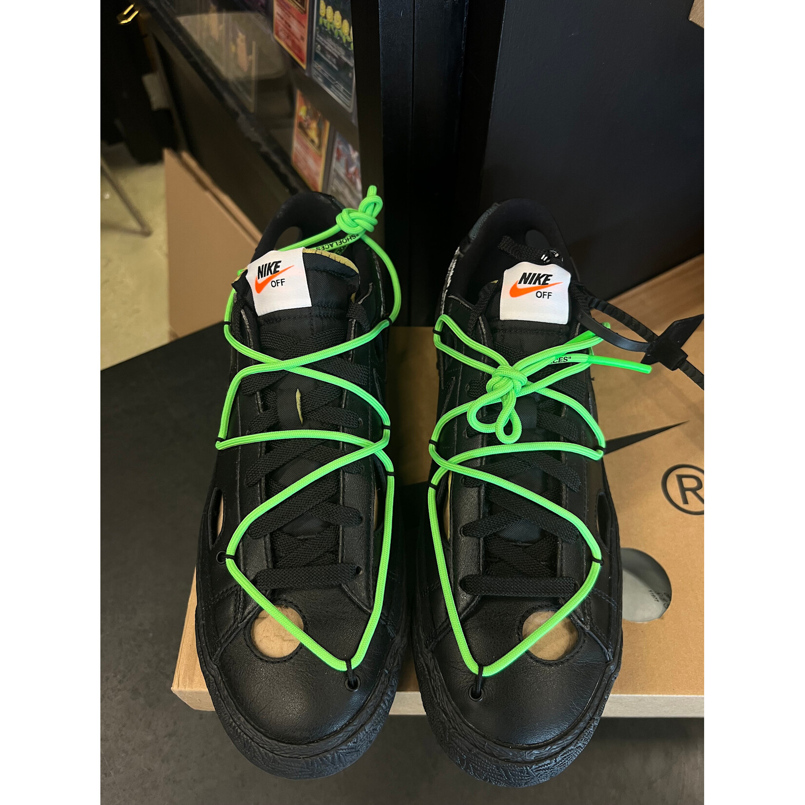 Nike Nike Blazer Low Off-White Black Electro Green Size 11.5, PREOWNED