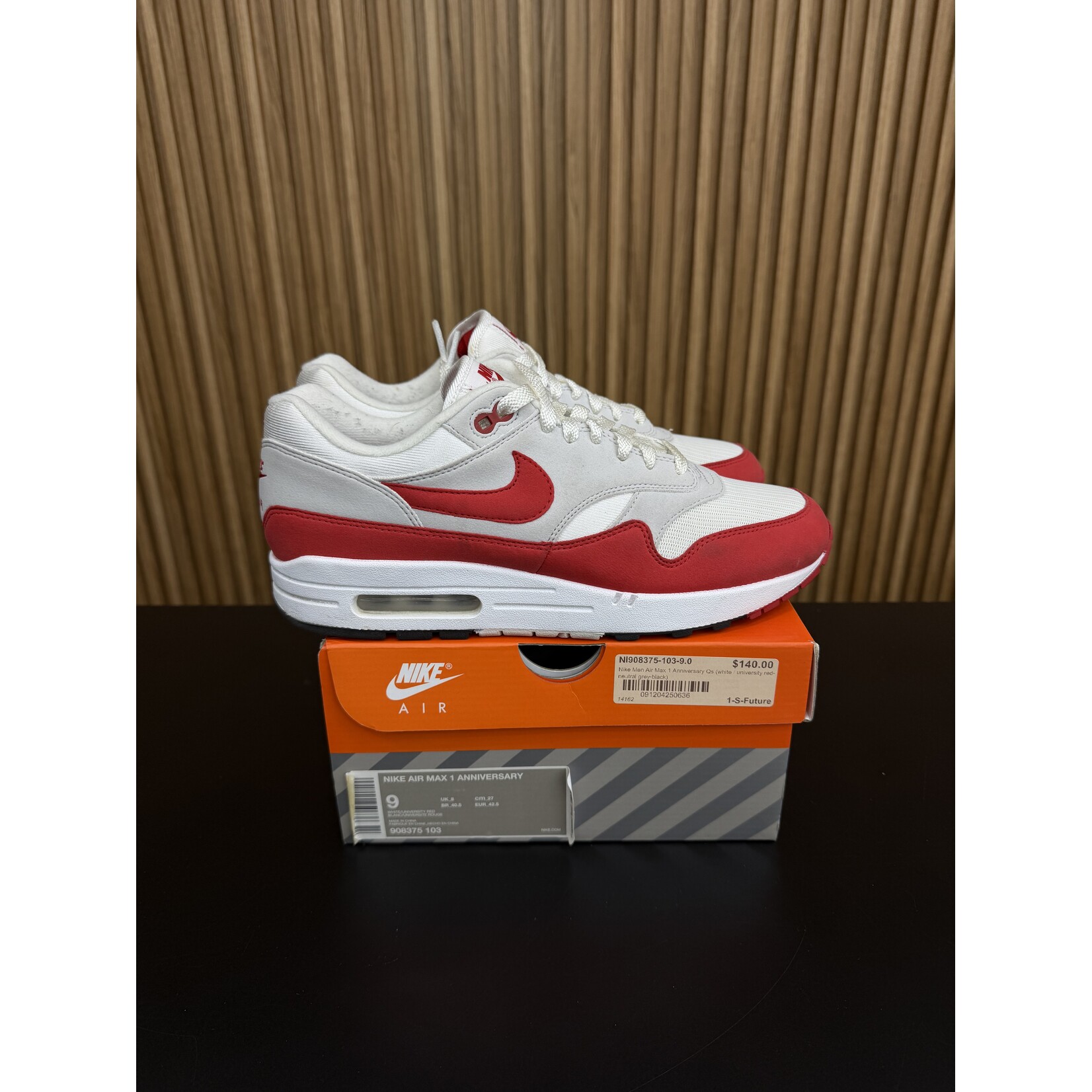 Nike Nike Air Max 1 Anniversary Red (2017/2018 Restock Pair) Size 9, PREOWNED