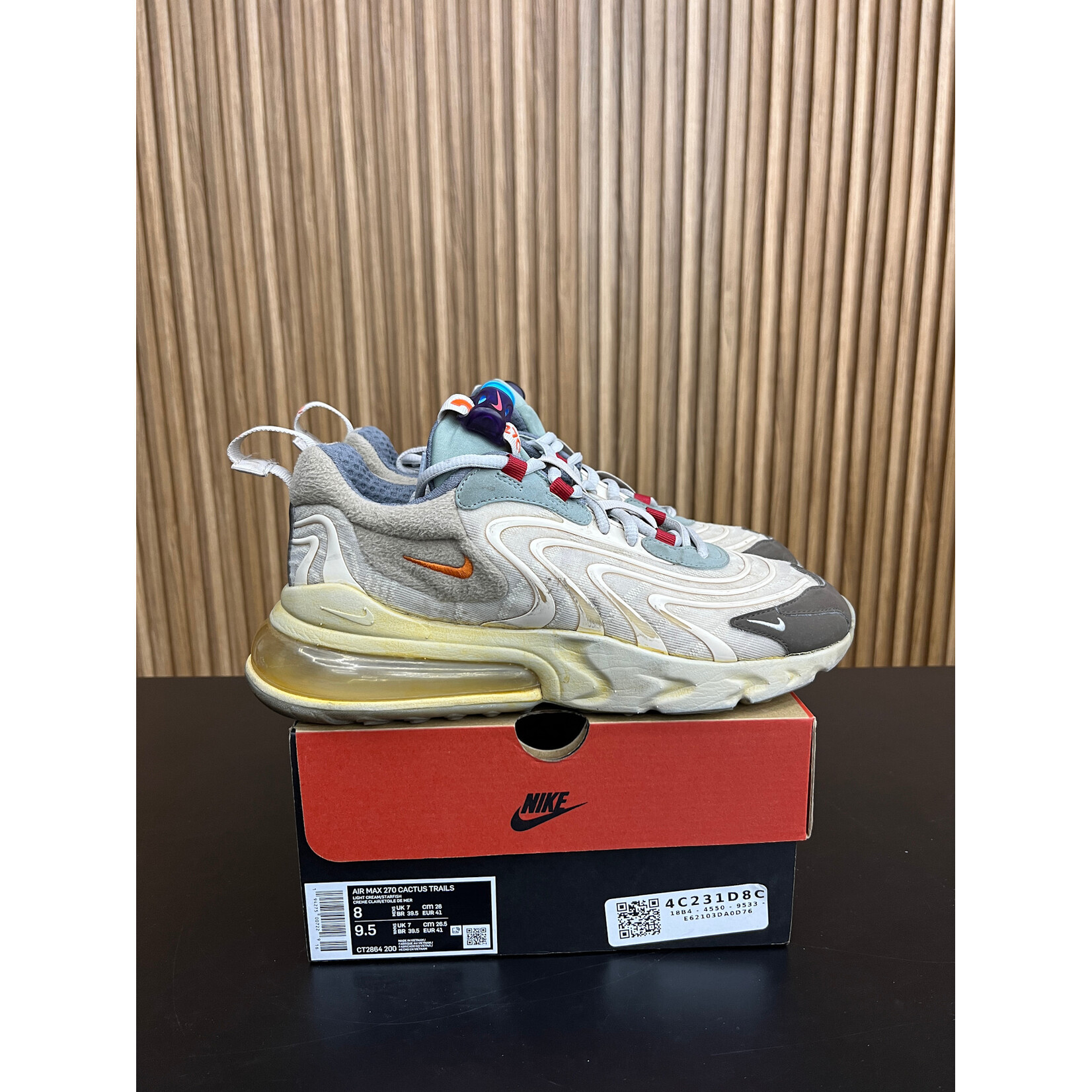 Nike Nike Air Max 270 React ENG Travis Scott Cactus Trails Size 8, PREOWNED