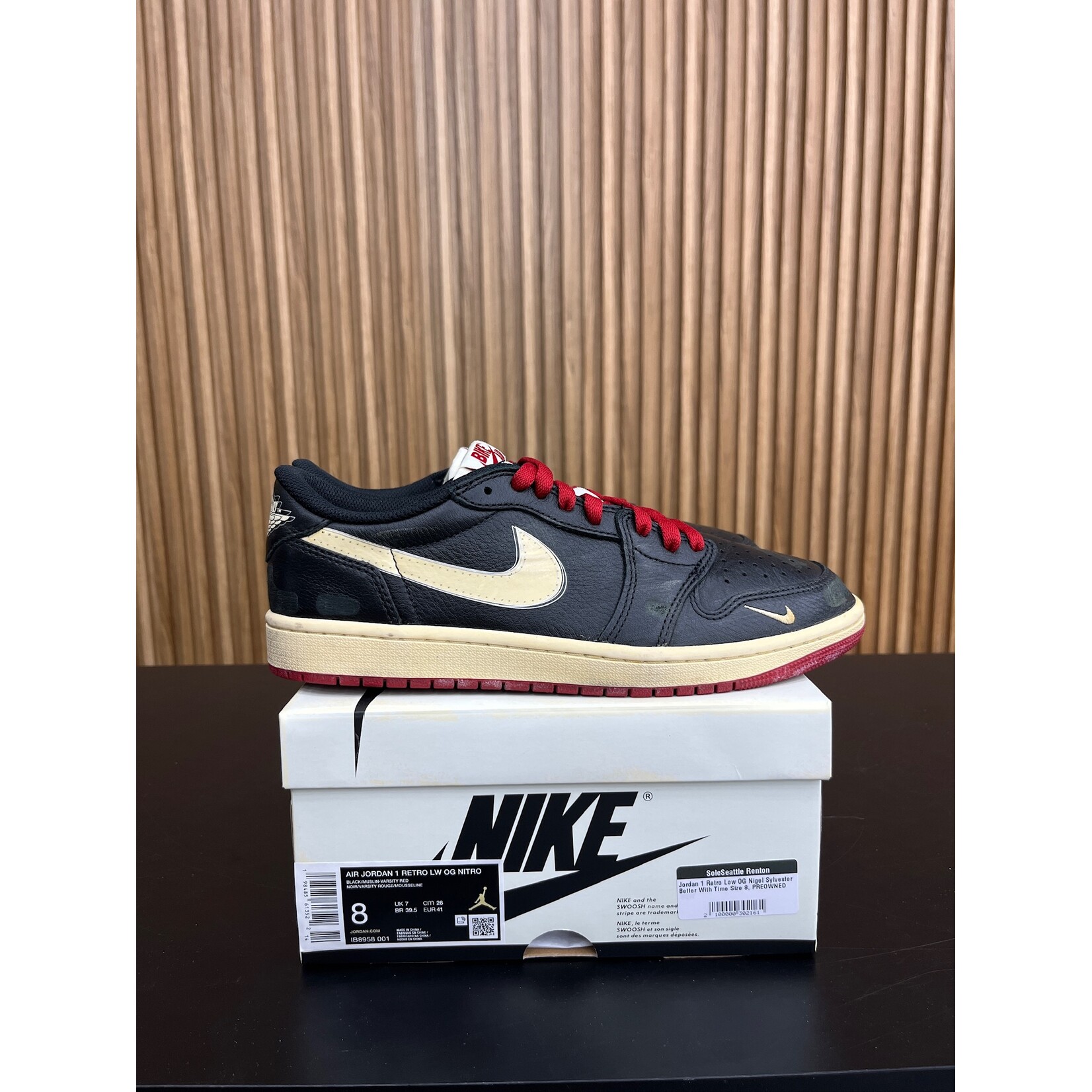 Jordan Jordan 1 Retro Low OG Nigel Sylvester Better With Time Size 8, PREOWNED