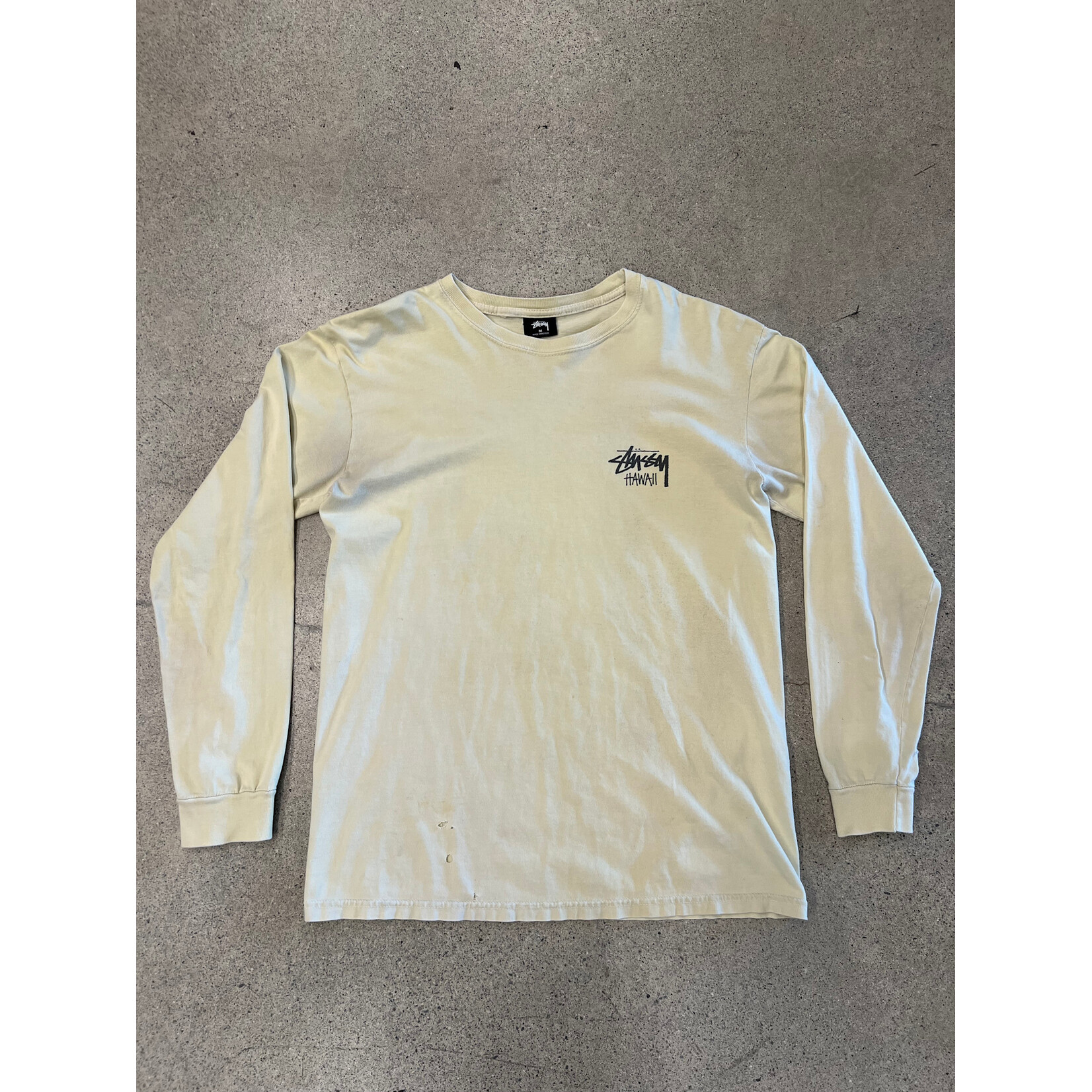 Stussy Stussy Chapter L/S Hawaii Cream  Size Medium, PREOWNED