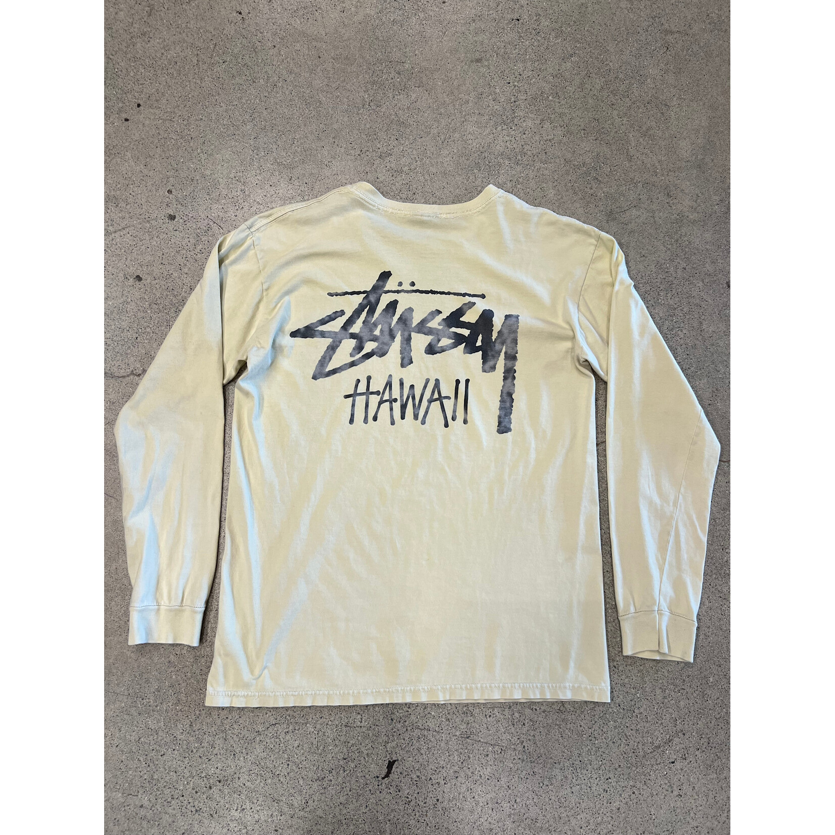 Stussy Stussy Chapter L/S Hawaii Cream  Size Medium, PREOWNED