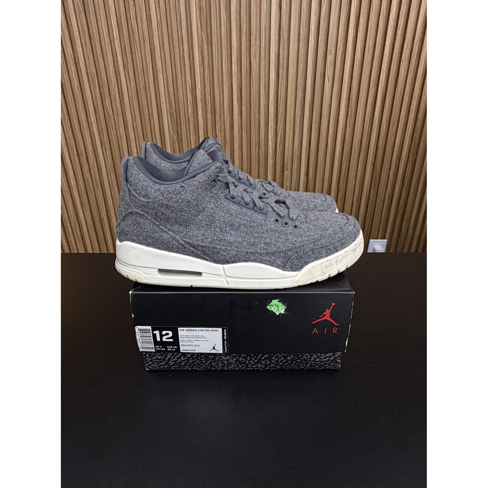 Jordan Jordan 3 Retro Wool Size 12, PREOWNED