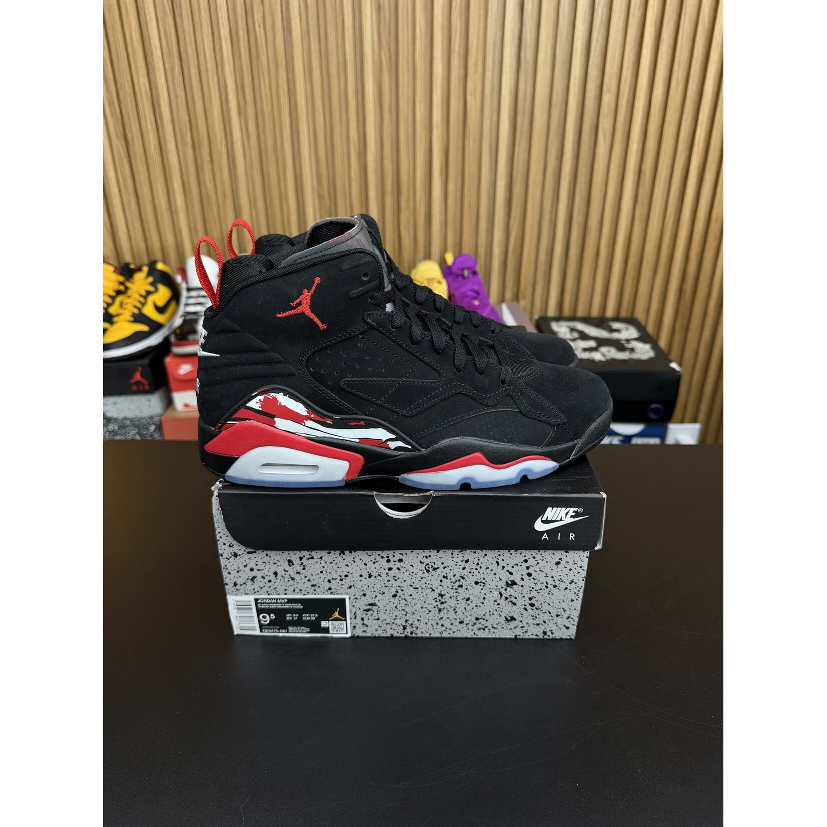 Jordan Jordan MVP Black Varsity Red Size 9.5, PREOWNED