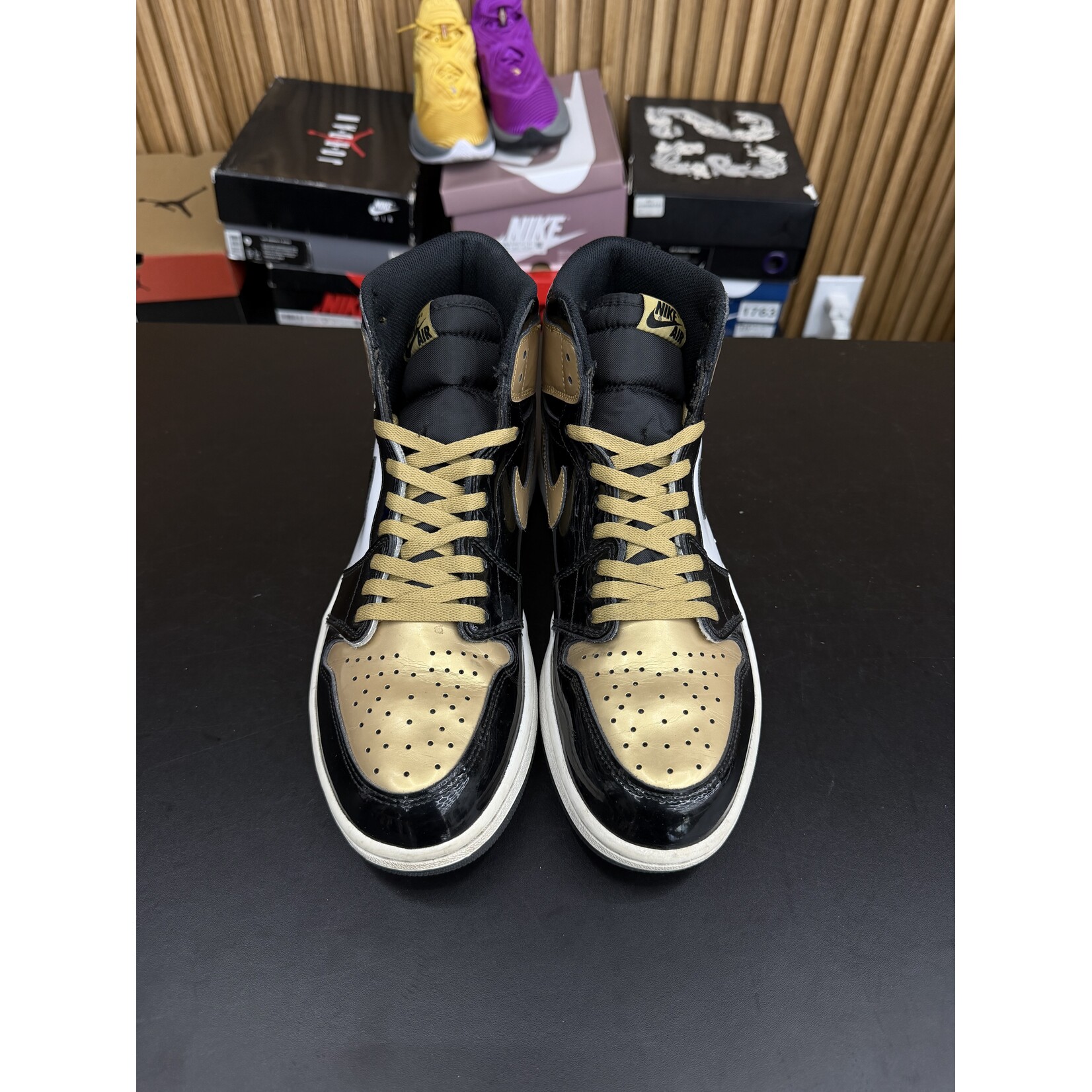 Jordan Jordan 1 Retro High NRG Patent Gold Toe Size 10.5, PREOWNED