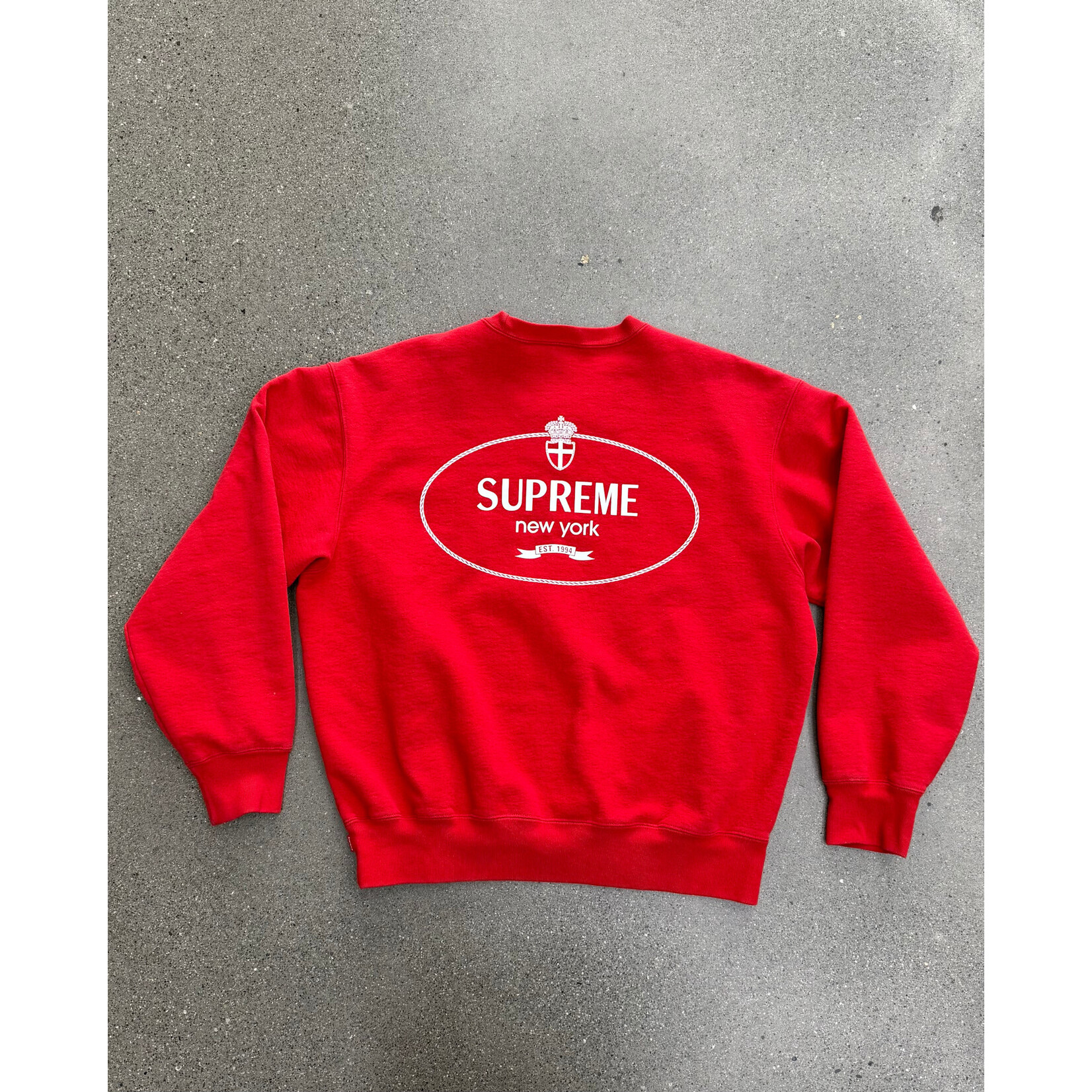 Supreme Supreme Crest Crewneck (FW24) Red Size Medium, PREOWNED