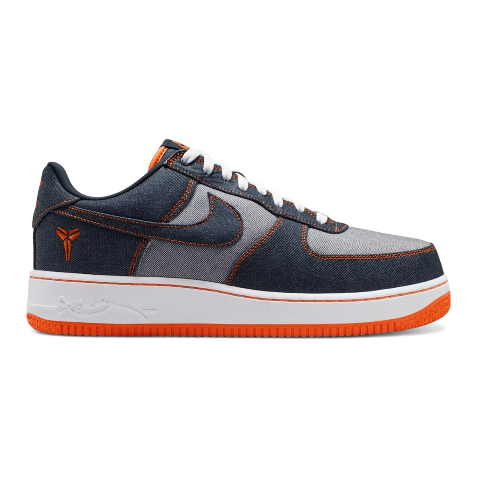Nike Nike Air Force 1 Low Protro Kobe Bryant Denim Obsidian Safety Orange Size 8, DS BRAND NEW