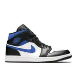 Jordan Jordan 1 Mid White Black Racer Blue Size 12, DS BRAND NEW DAMAGED LID