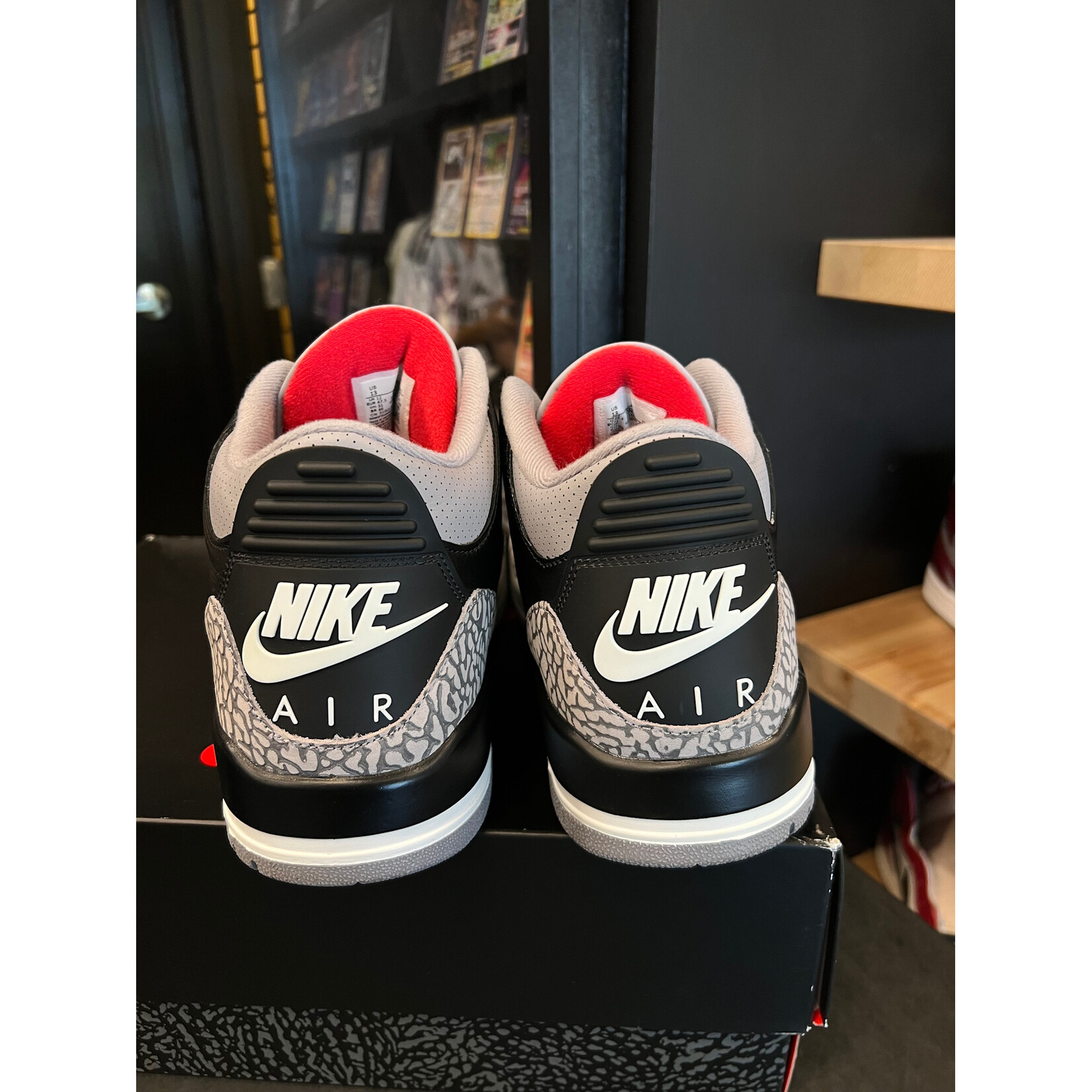 New Jordan 3 Retro OG Black Cement (2024) Size 13, PREOWNED