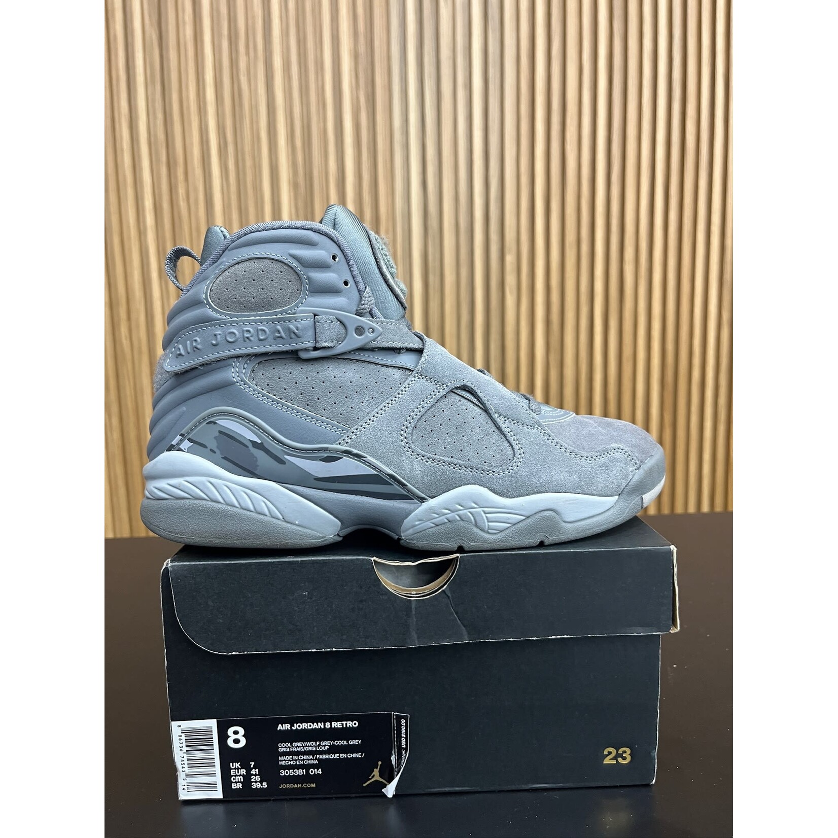 Jordan Jordan 8 Retro Cool Grey Size 8, PREOWNED