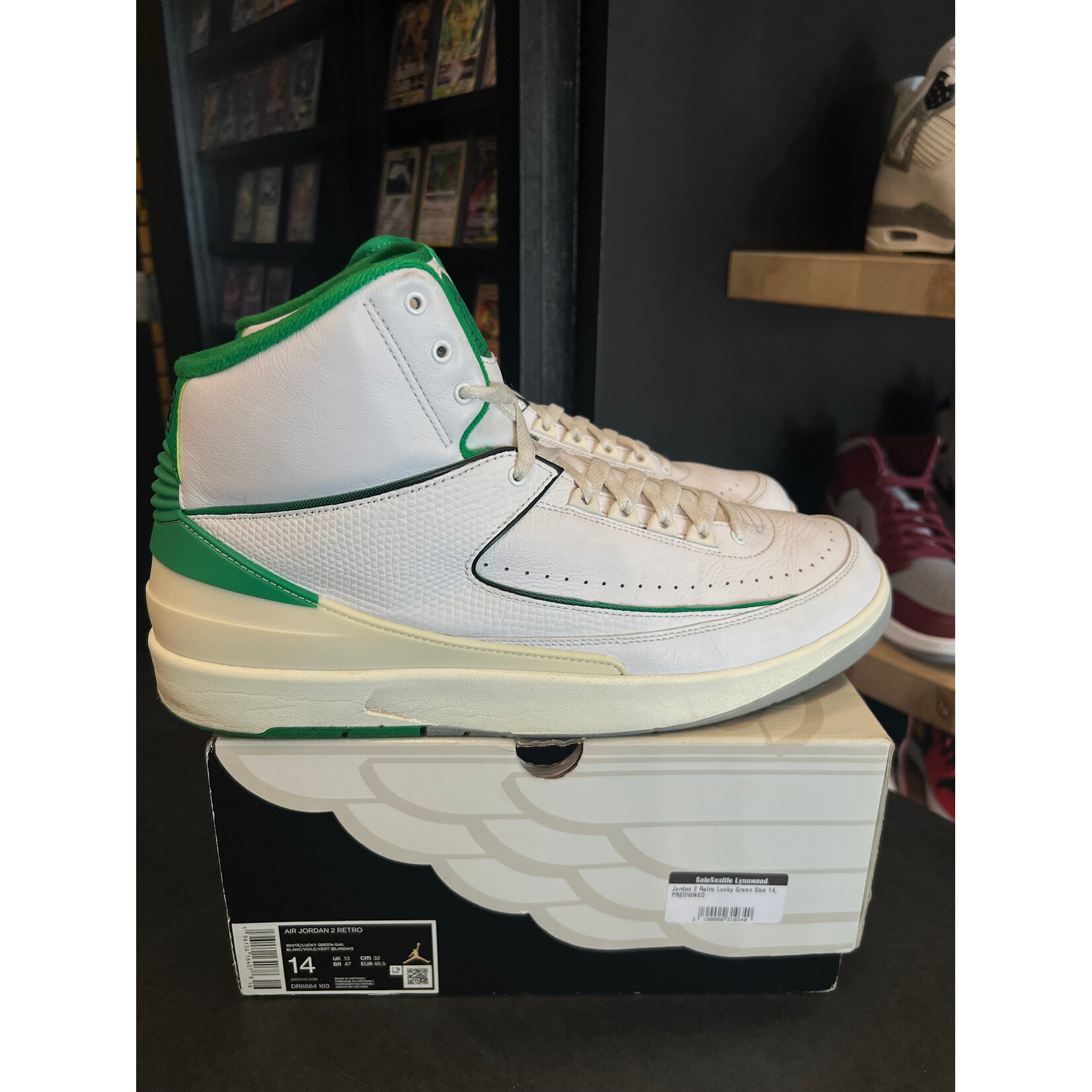 Jordan Jordan 2 Retro Lucky Green Size 14, PREOWNED