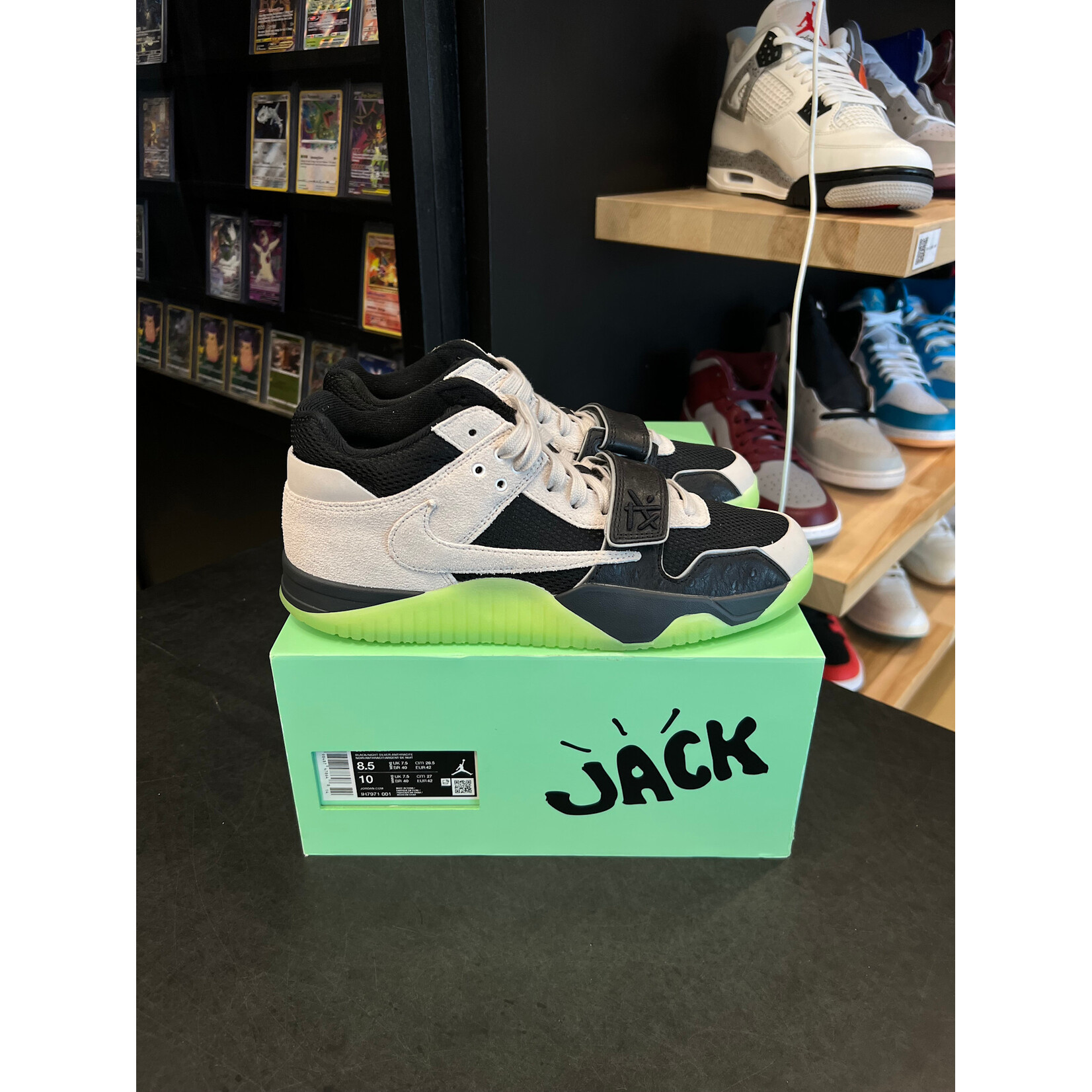 Jordan Jordan Jumpman Jack TR Travis Scott x Chase B Black Night Silver Size 8.5, PREOWNED