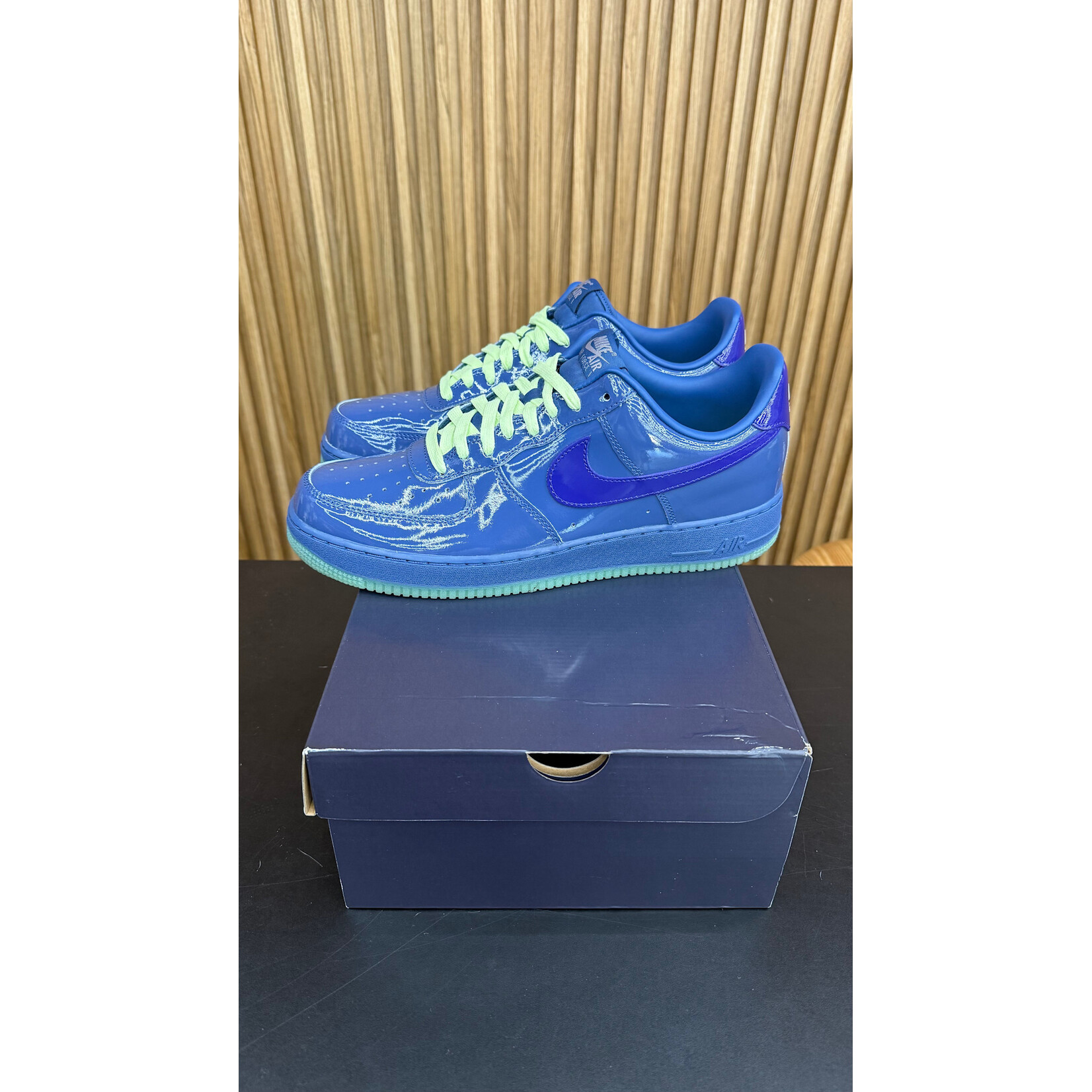 Nike Nike Air Force 1 Low Patent Leather Mystic Navy Grape Ice Size 11.5, PREOWNED