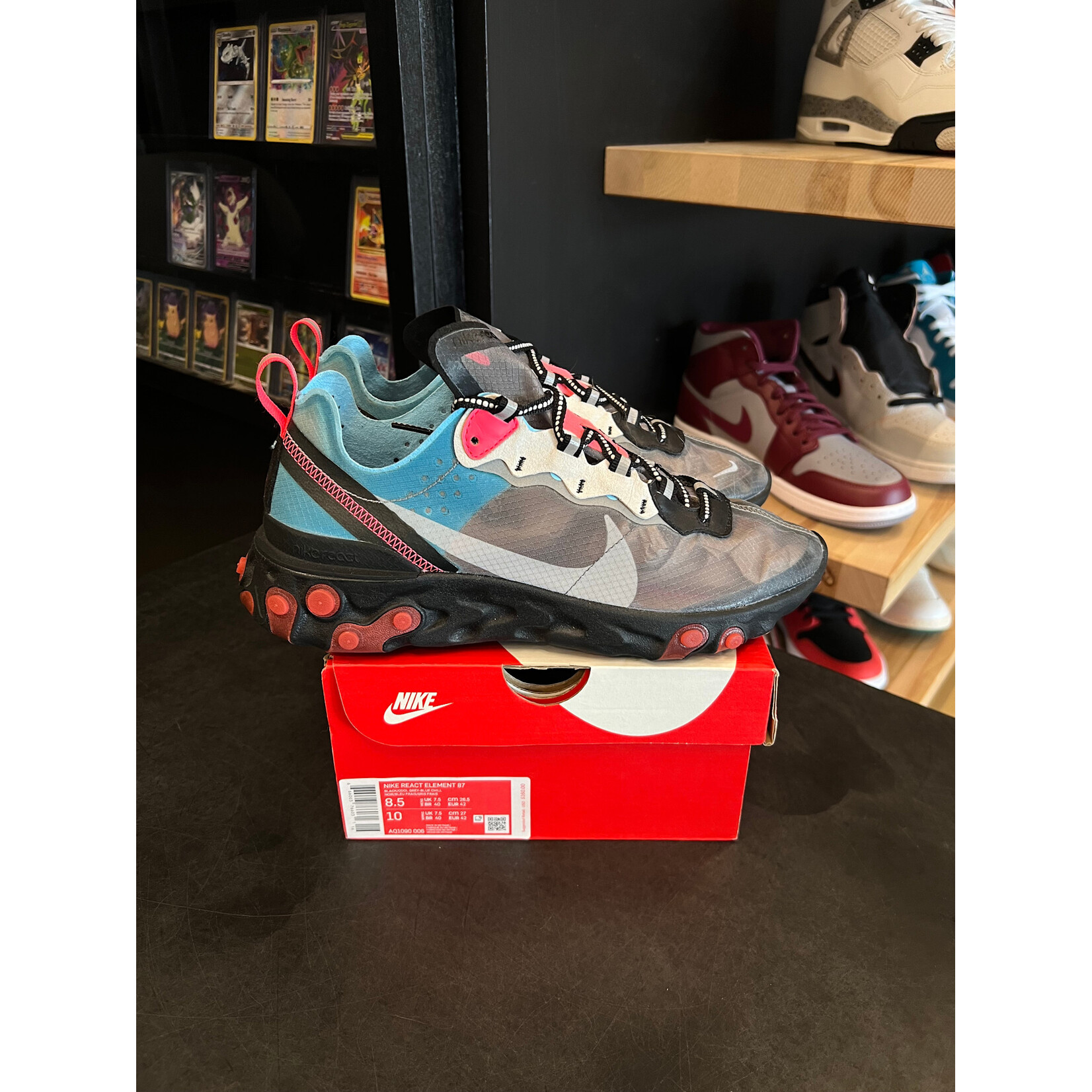 Nike Nike React Element 87 Blue Chill Solar Red Size 8.5, PREOWNED