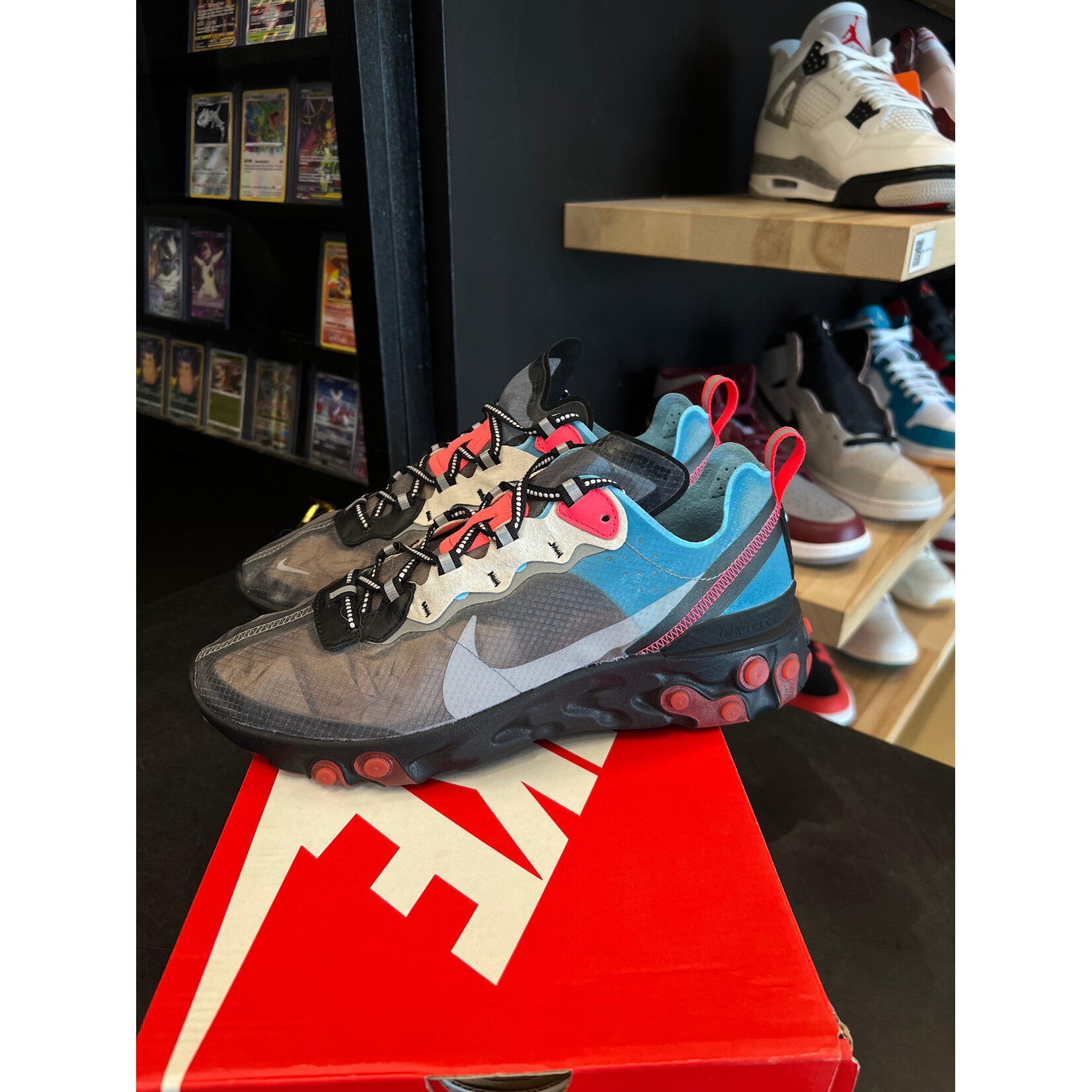 Nike Nike React Element 87 Blue Chill Solar Red Size 8.5, PREOWNED