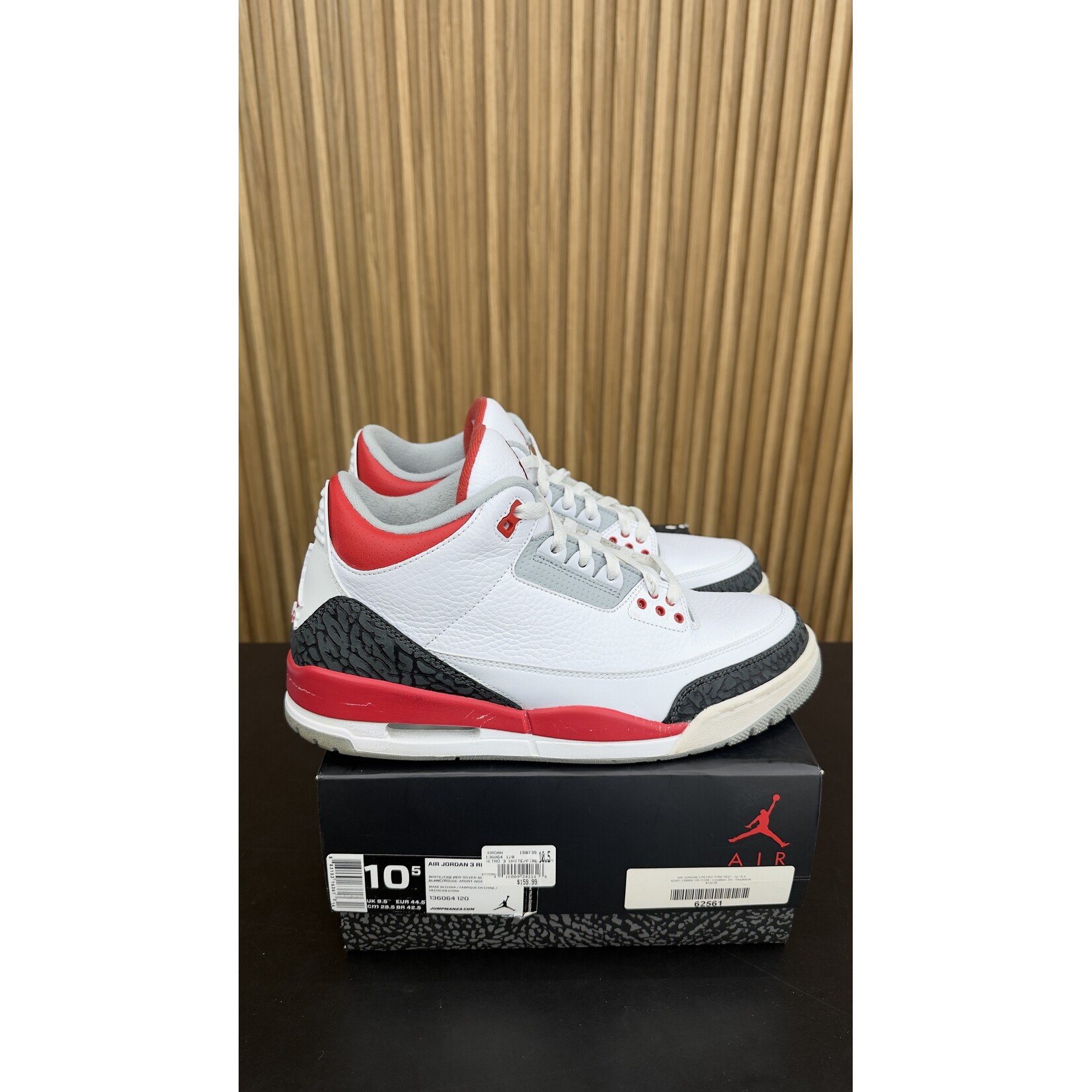 Jordan Jordan 3 Retro Fire Red (2013) Size 10.5, PREOWNED