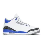 Jordan Jordan 3 Retro Racer Blue Size 13, DS BRAND NEW DAMAGED LID