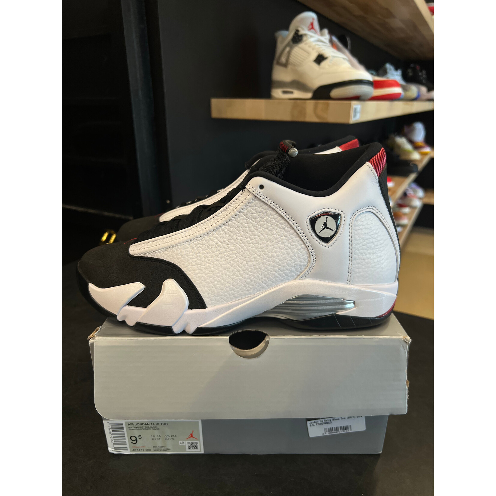 Jordan Jordan 14 Retro Black Toe (2024) Size 9.5, PREOWNED