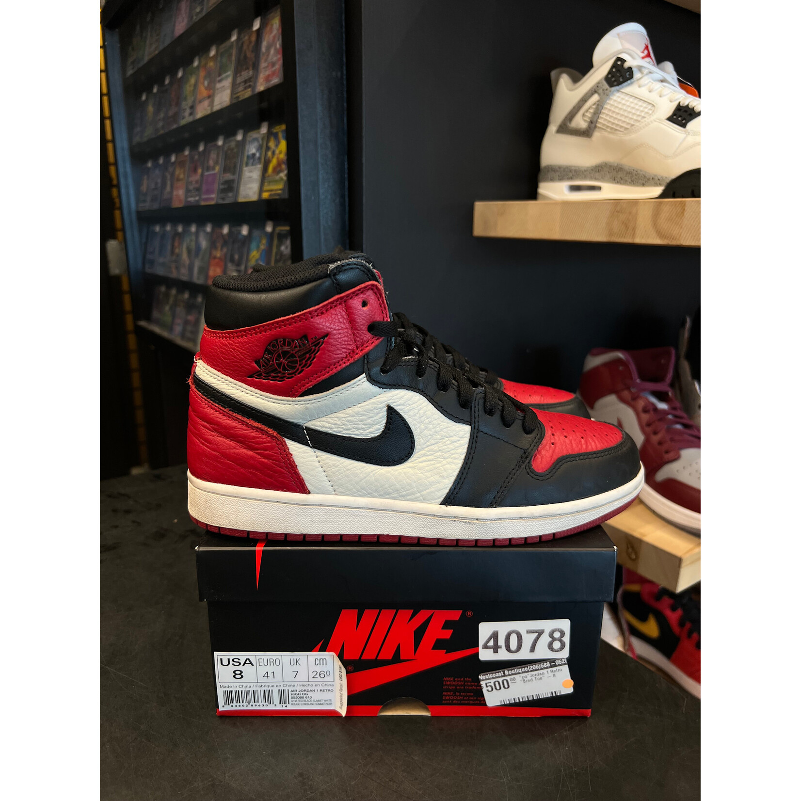 Jordan Jordan 1 Retro High Bred Toe Size 8, PREOWNED