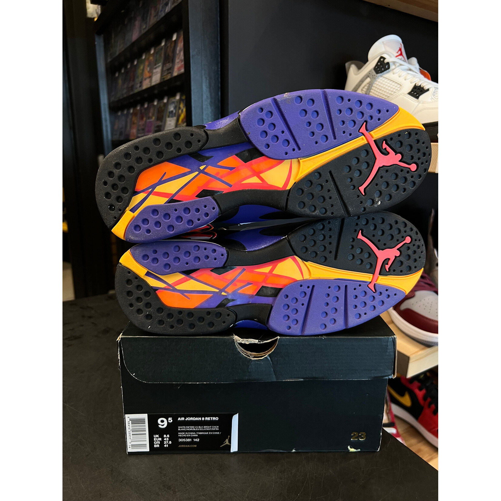 Jordan Jordan 8 Retro Three Peat Size 9.5, PREOWNED